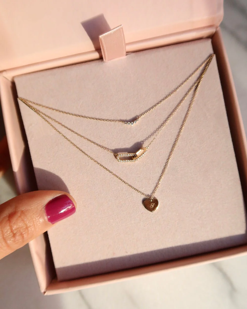 AZORES 14K ENGRAVABLE HEART NECKLACE - Image 5