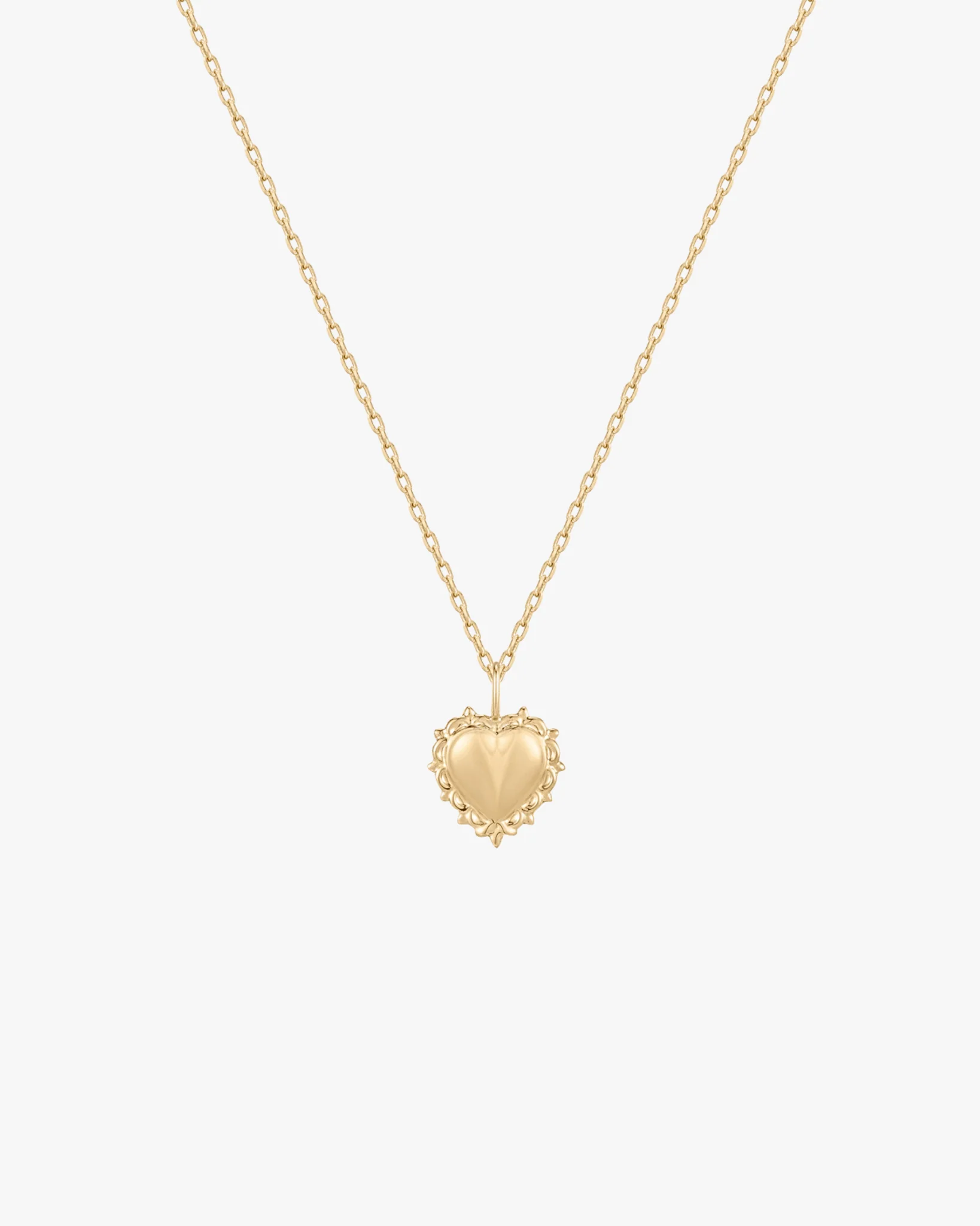 BORDEAUX 14K FILIGREE MINI HEART NECKLACE - Image 2