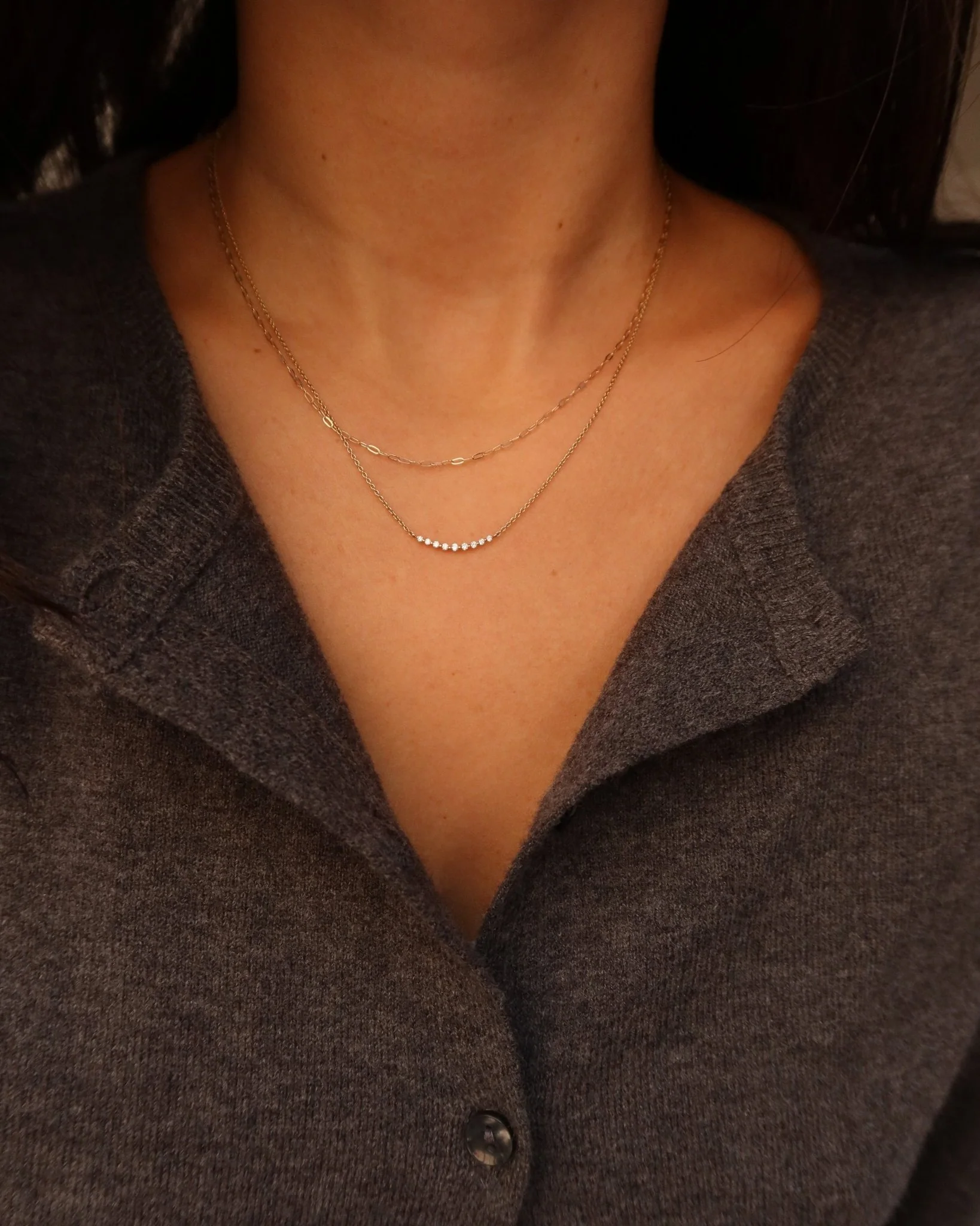 PALERMO 14K GOLD MINI PAPERCLIP NECKLACE - Image 4