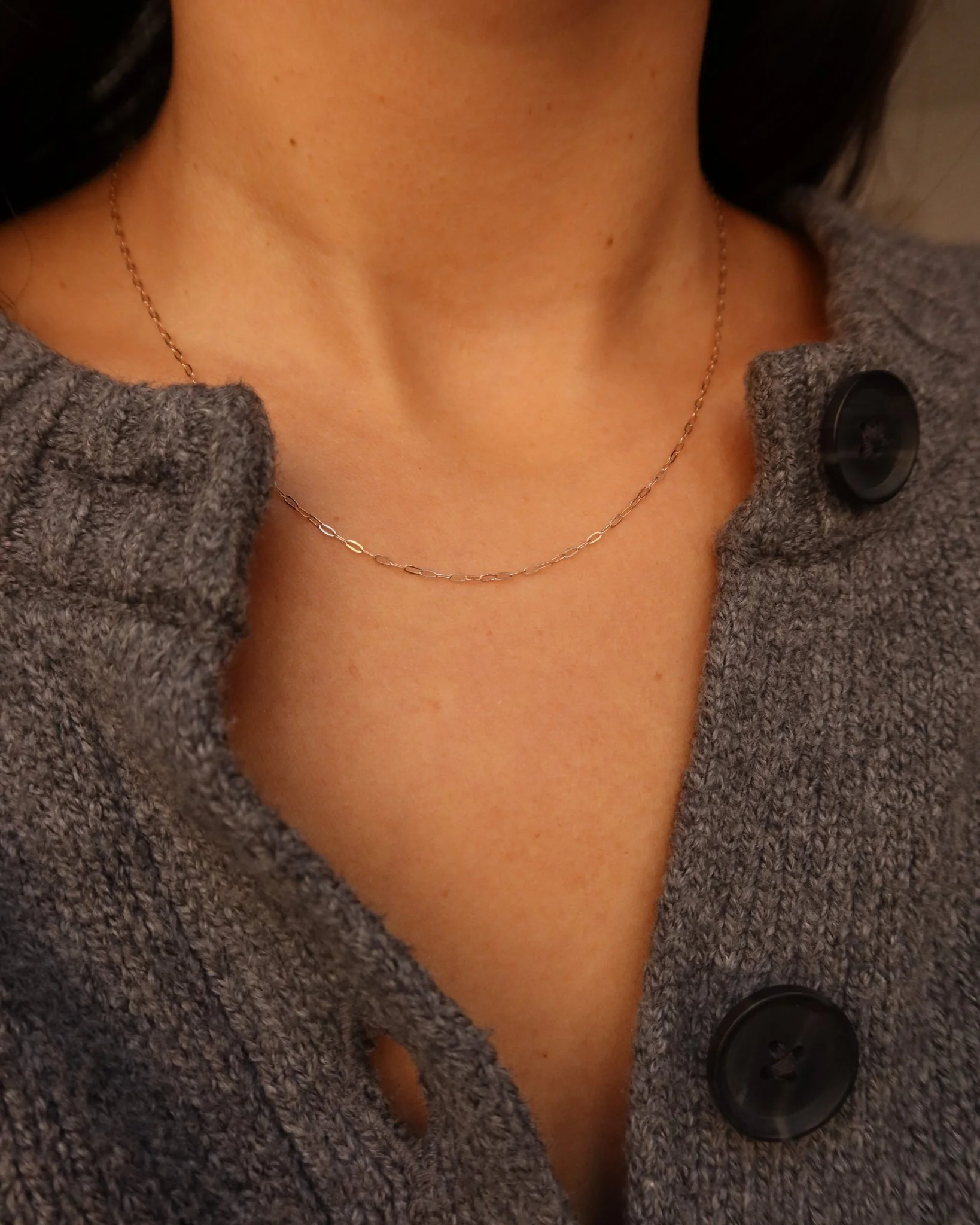 PALERMO 14K GOLD MINI PAPERCLIP NECKLACE - Image 5