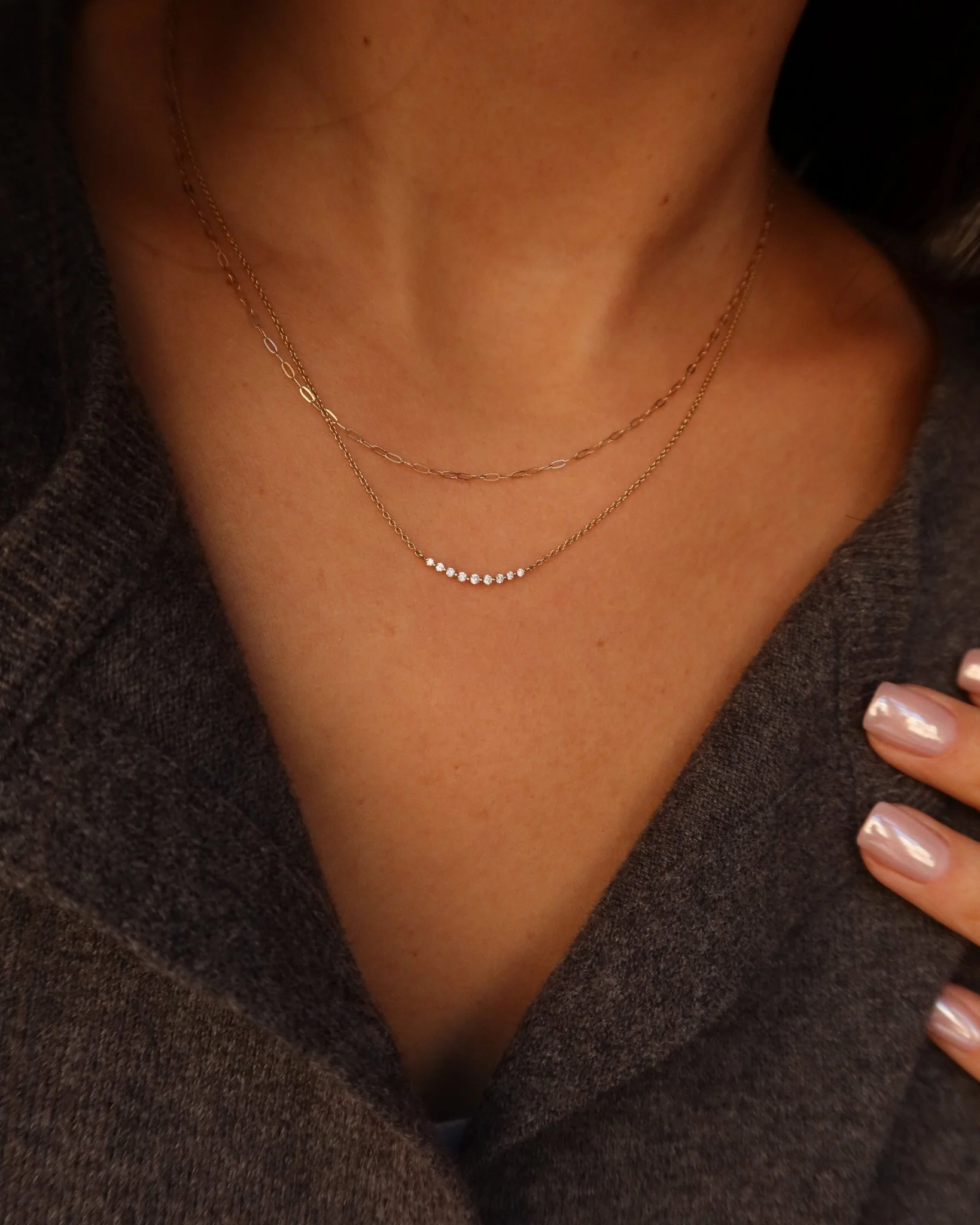 PALERMO 14K GOLD MINI PAPERCLIP NECKLACE - Image 6
