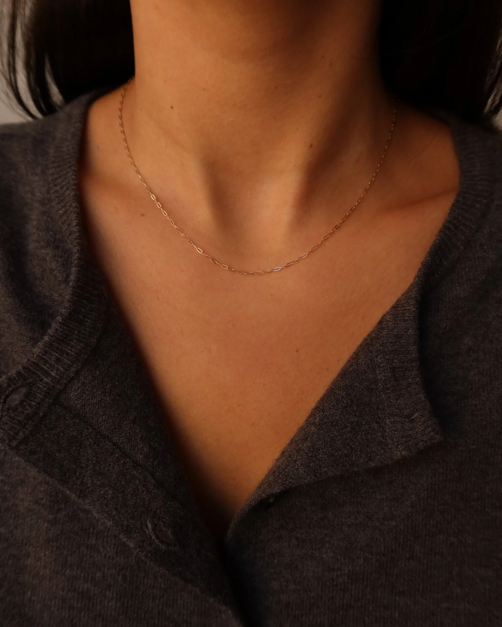 PALERMO 14K GOLD MINI PAPERCLIP NECKLACE - Image 7