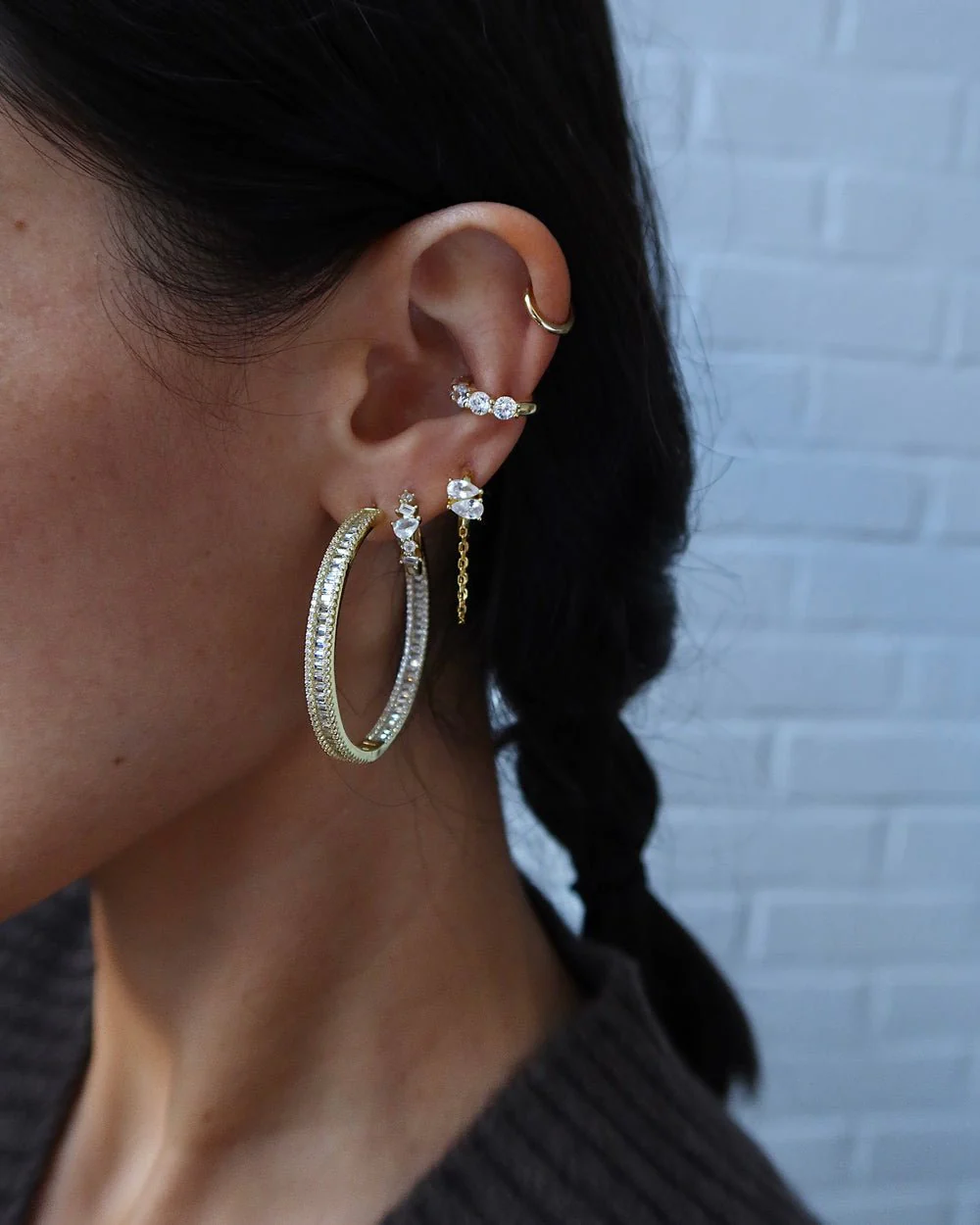 ALLEGRA MEDIUM BAGUETTE HOOPS - Image 2