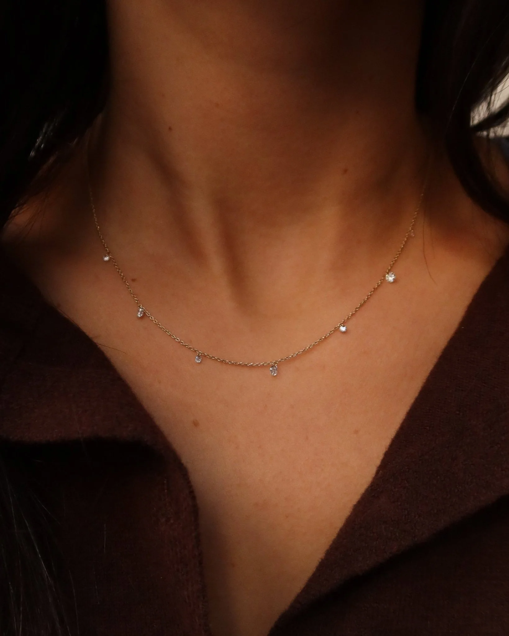 BELVEDERE ALTERNATING FLOATING DIAMOND NECKLACE