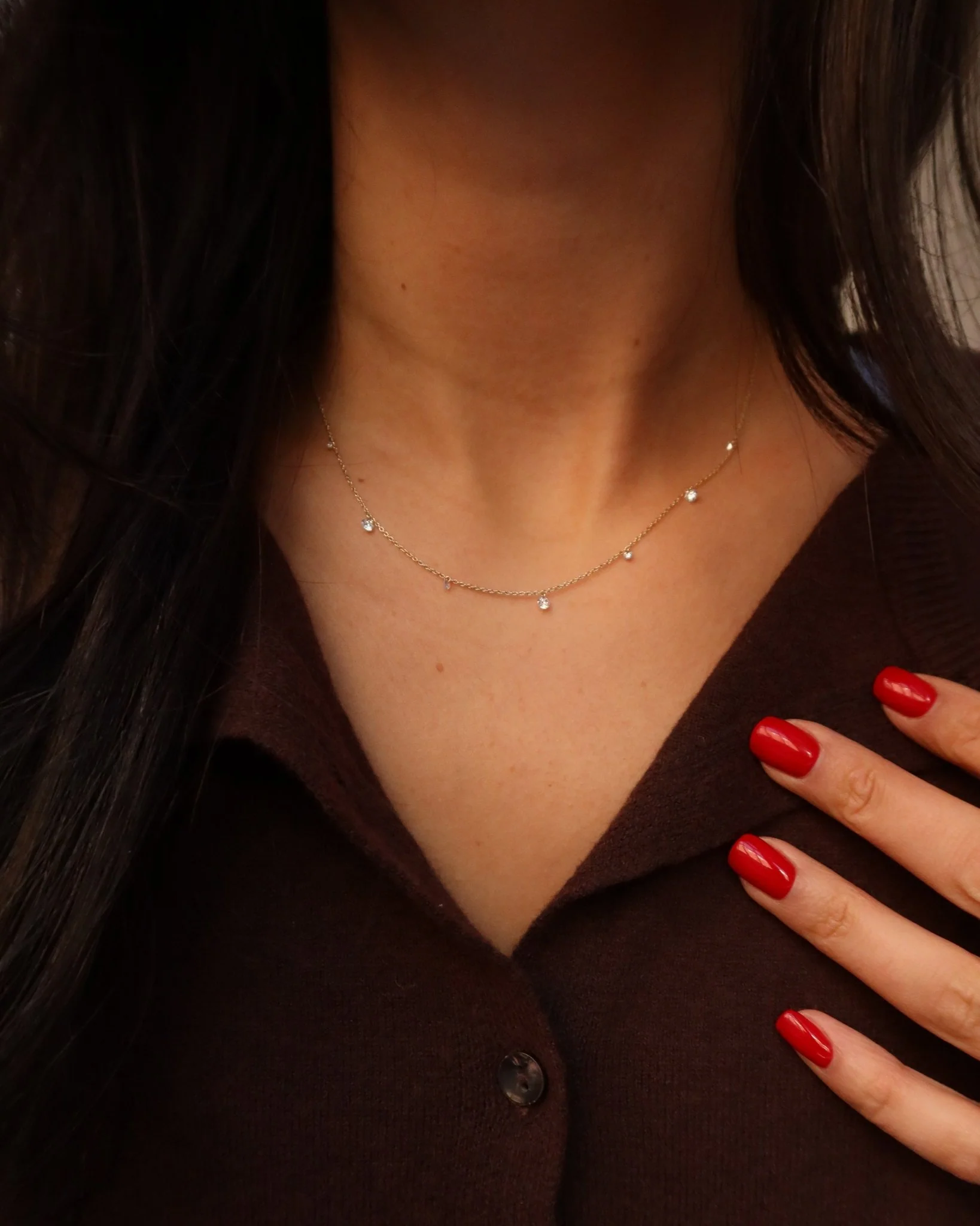 BELVEDERE ALTERNATING FLOATING DIAMOND NECKLACE - Image 7
