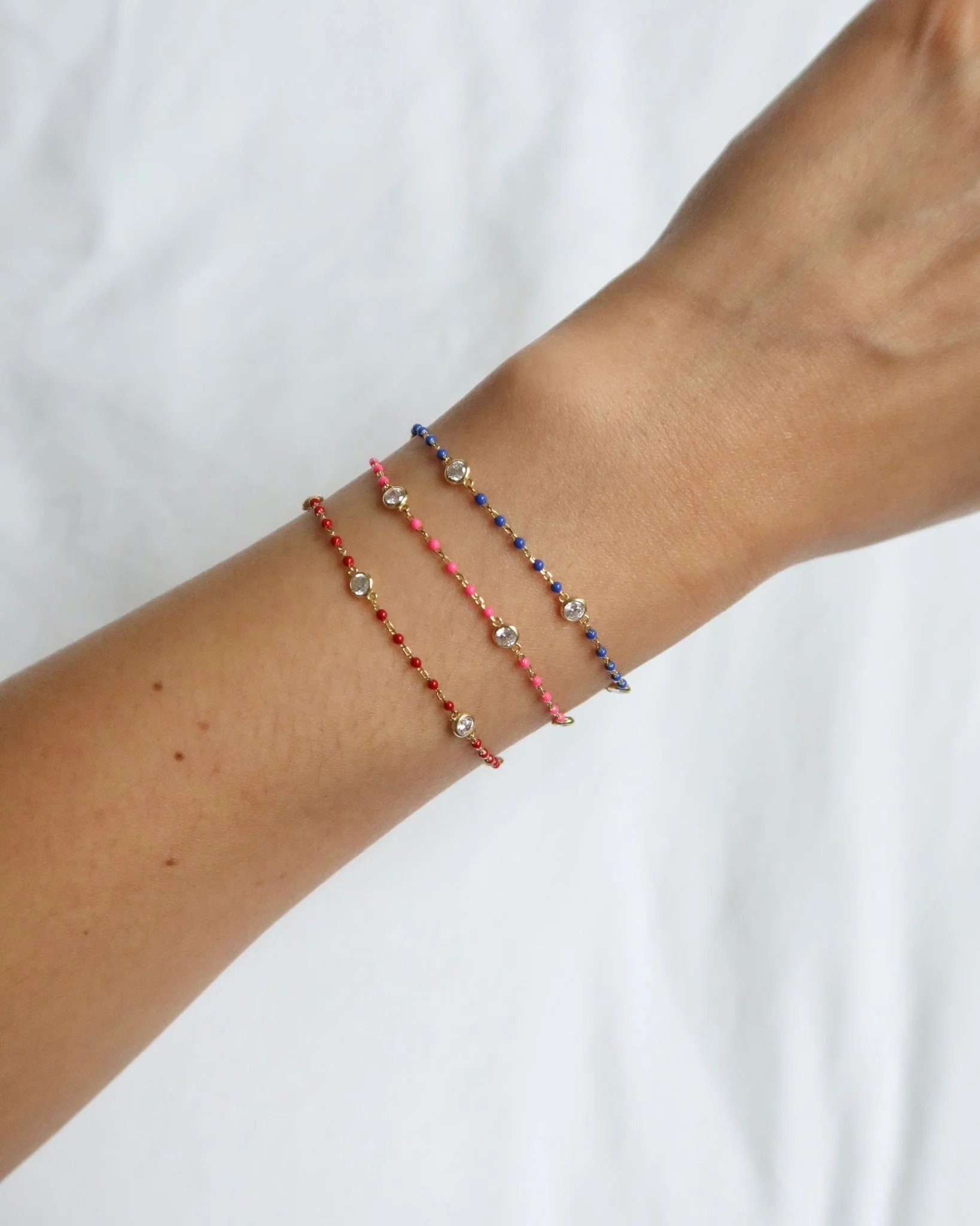YAEL CZ ENAMEL BRACELET (RED) - Image 5