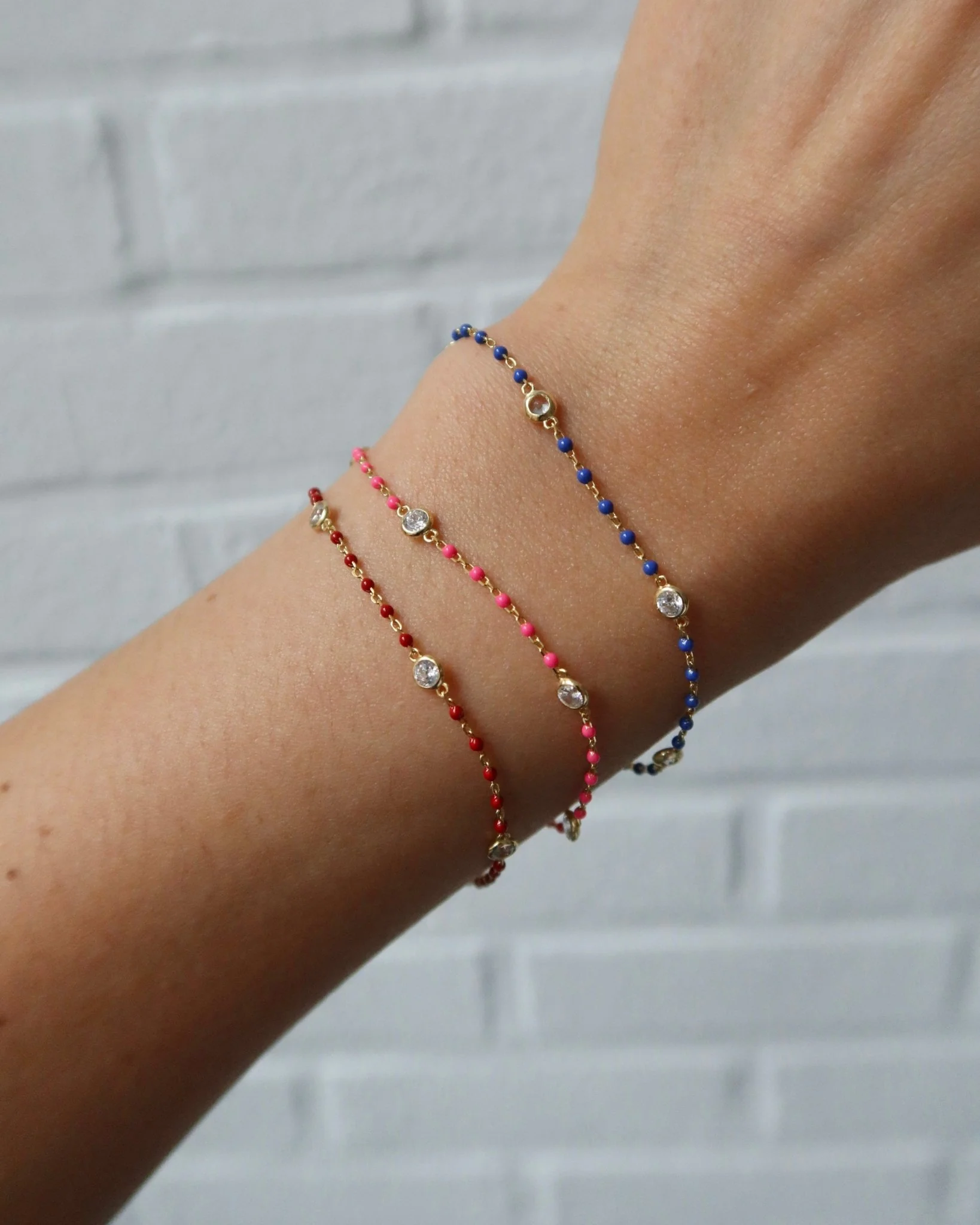 YAEL CZ ENAMEL BRACELET (RED) - Image 9