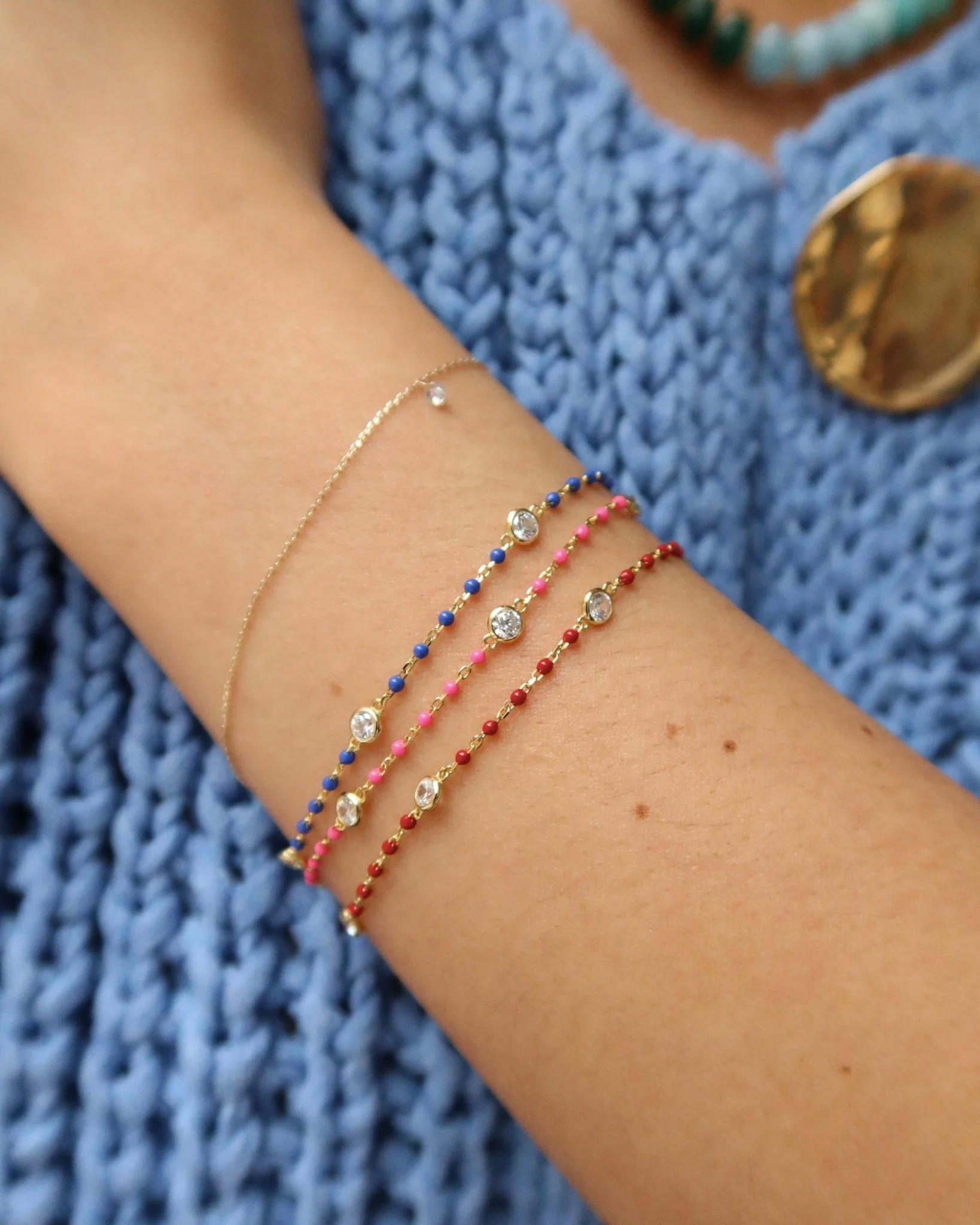 YAEL CZ ENAMEL BRACELET (BLUE) - Image 3