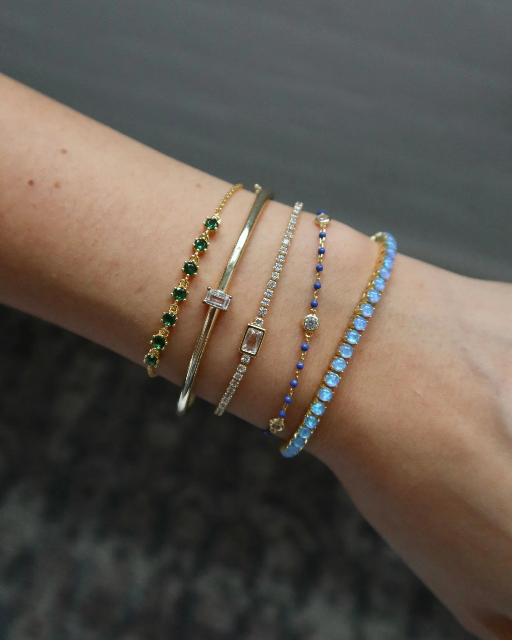 YAEL CZ ENAMEL BRACELET (BLUE) - Image 5