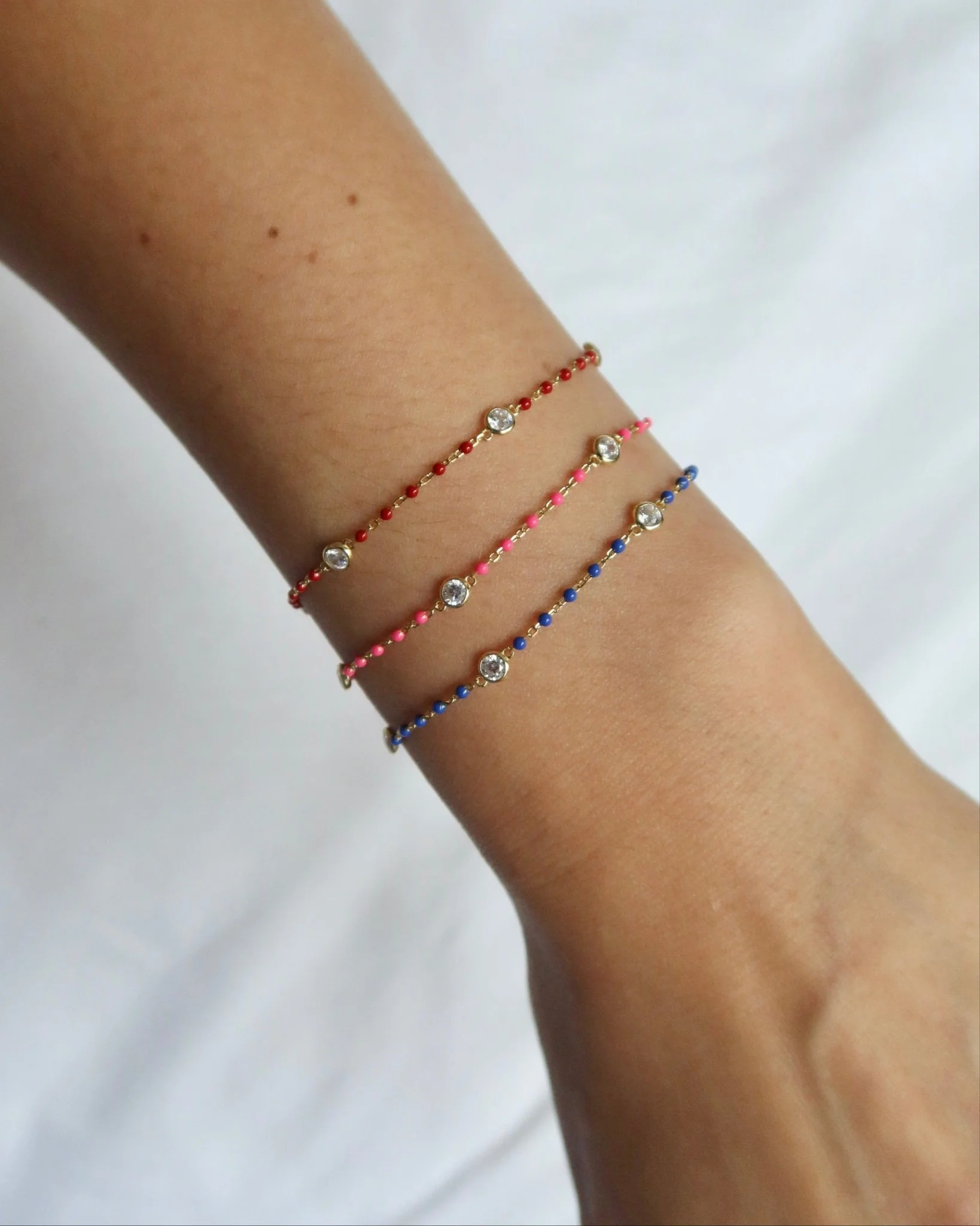 YAEL CZ ENAMEL BRACELET (BLUE) - Image 6