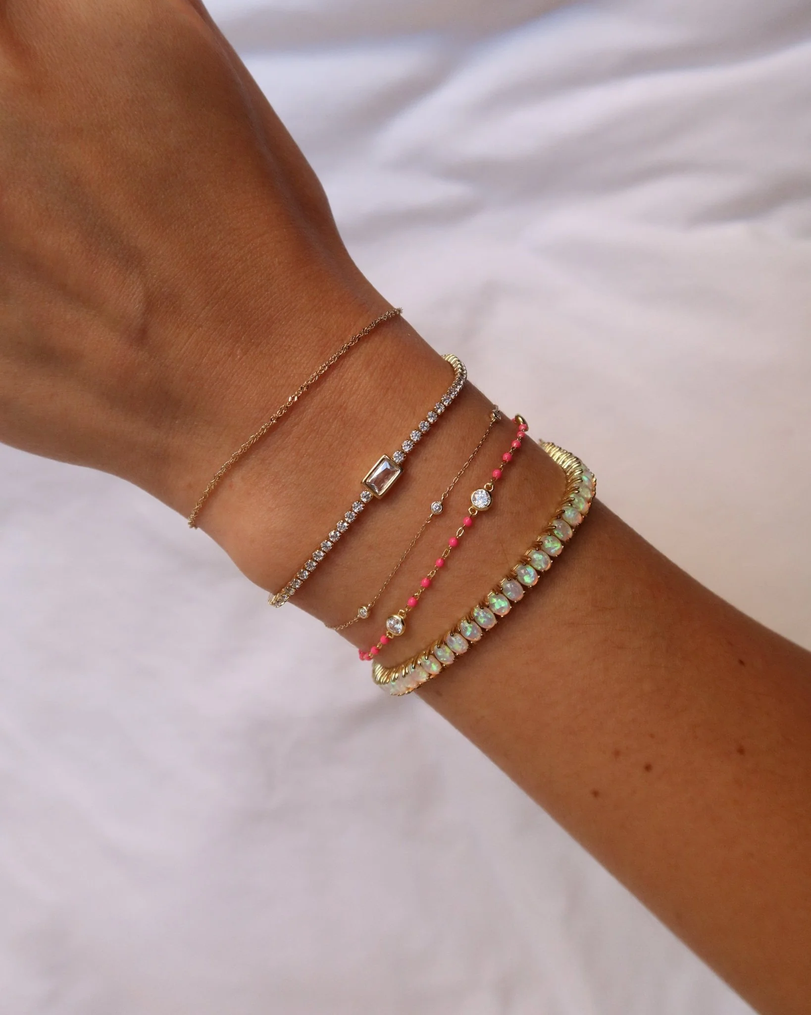 YAEL CZ ENAMEL BRACELET (PINK) - Image 5