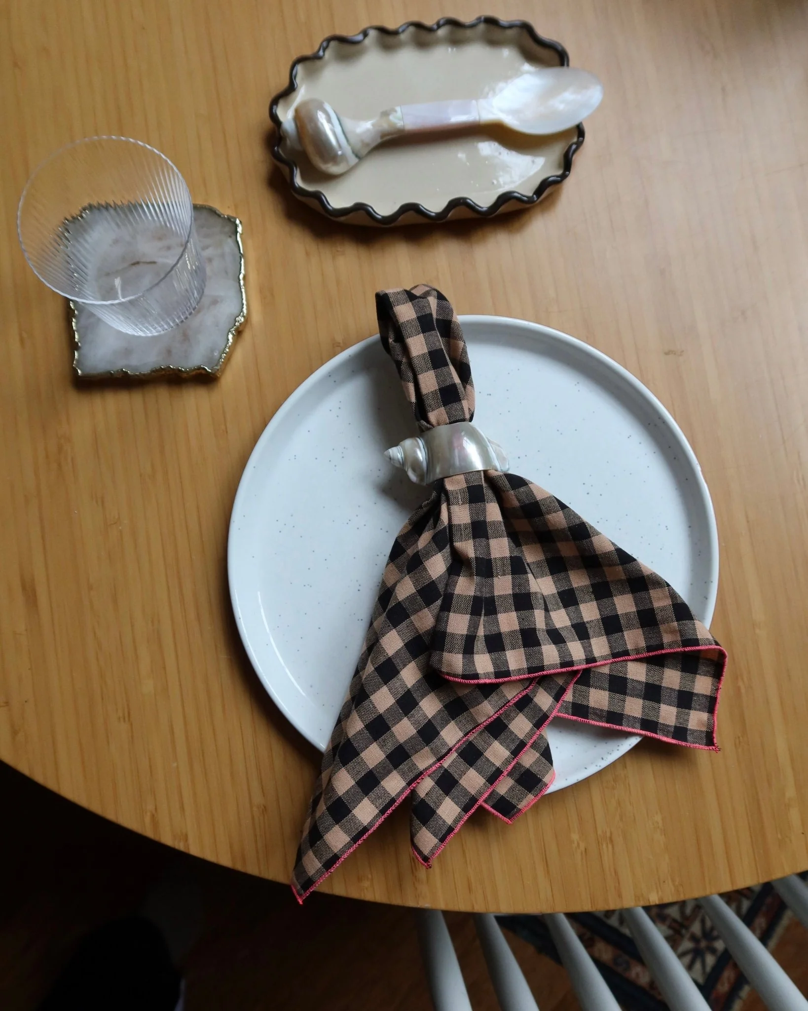 100% COTTON BLACK AND BROWN GINGHAM NAPKINS (SET OF 4) - Image 10