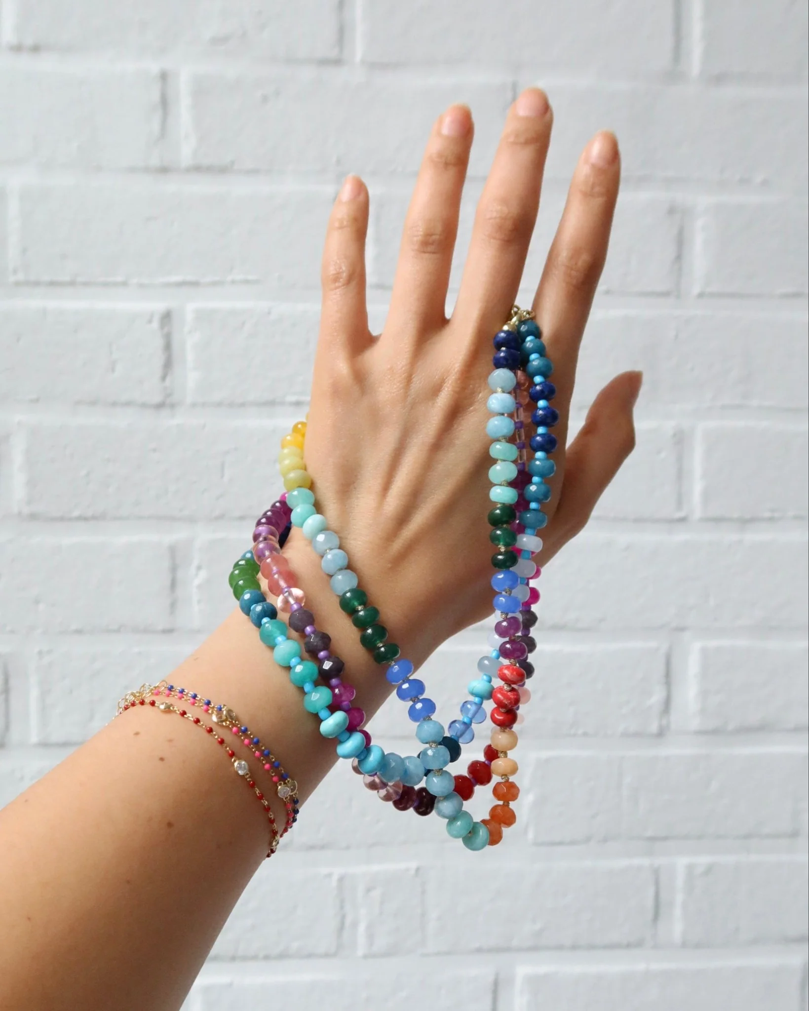 BLUEBERRY TWIST CANDY BEADED NECKLACE