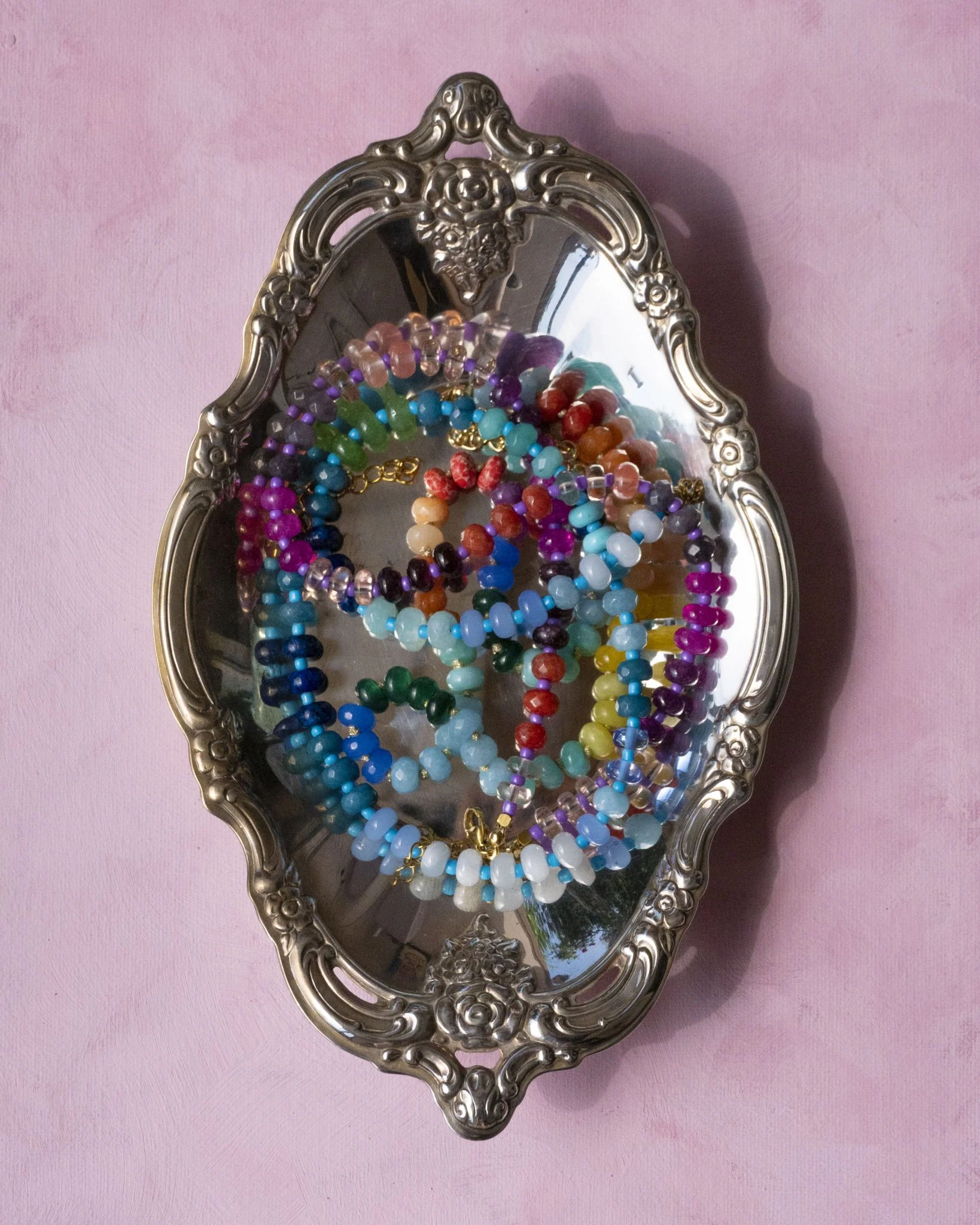 BLUEBERRY TWIST CANDY BEADED NECKLACE - Image 6