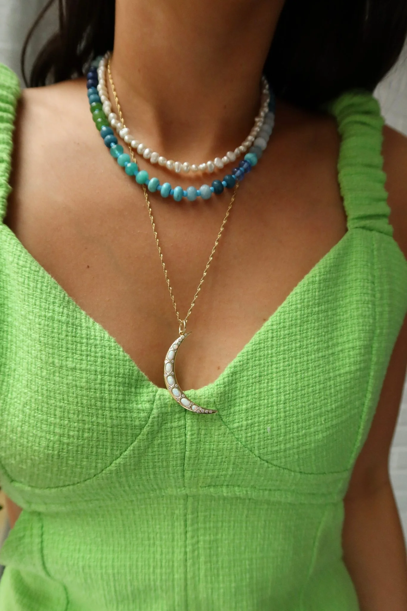 BLUEBERRY TWIST CANDY BEADED NECKLACE - Image 7