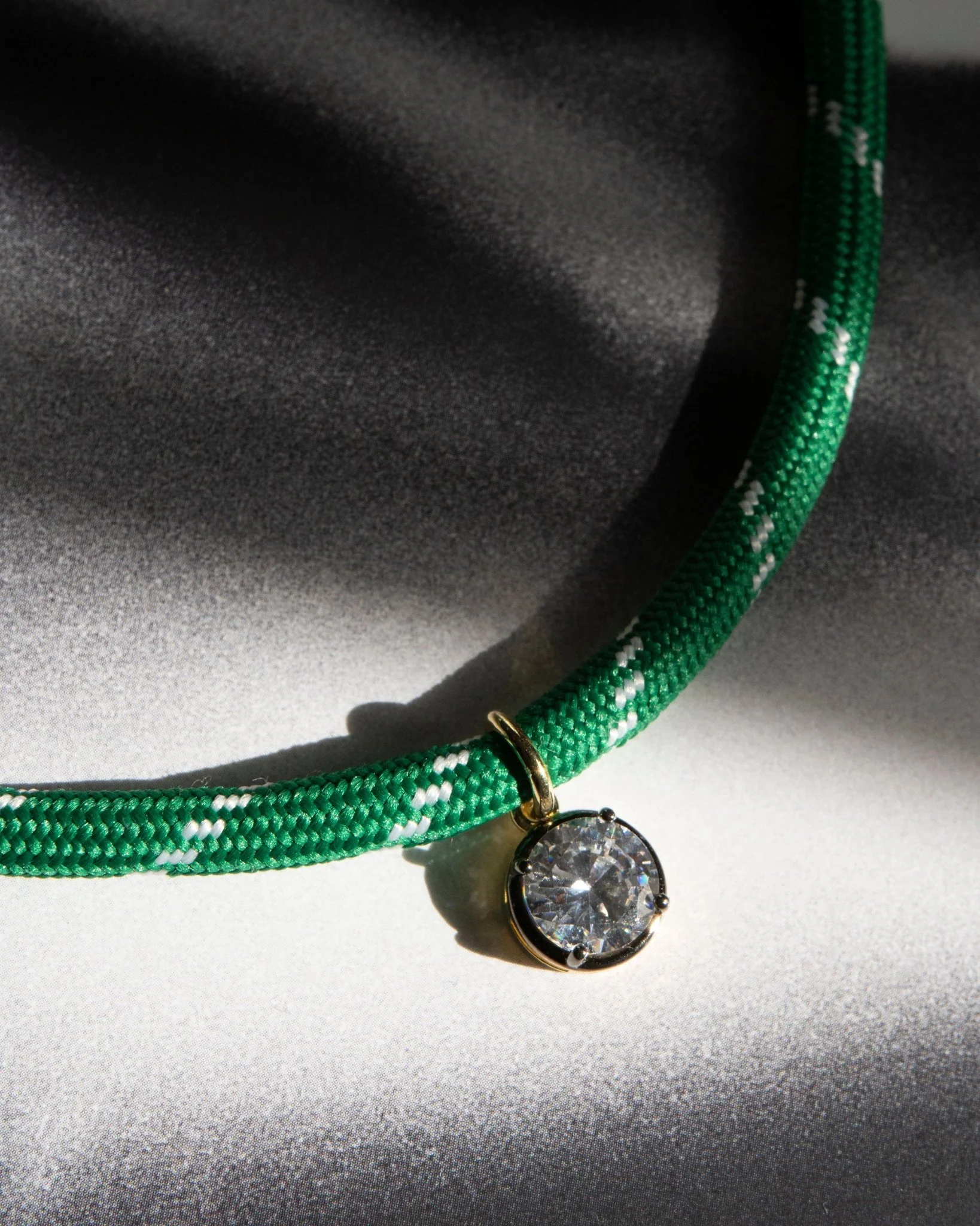 Cher Georgian CZ Pendant on Green Paracord - Image 11