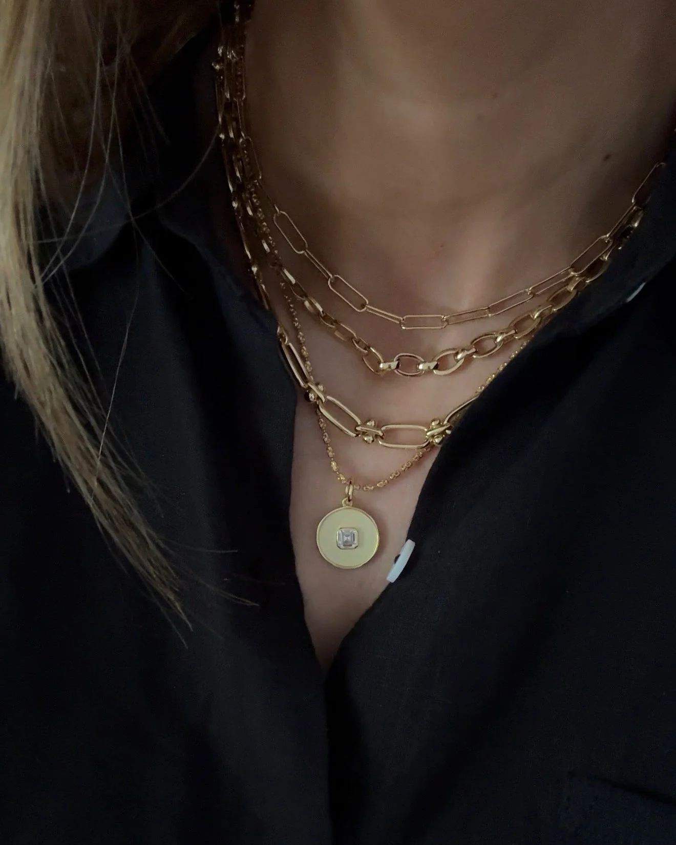 SIENNA BRUSHED STONE PENDANT NECKLACE - Image 2