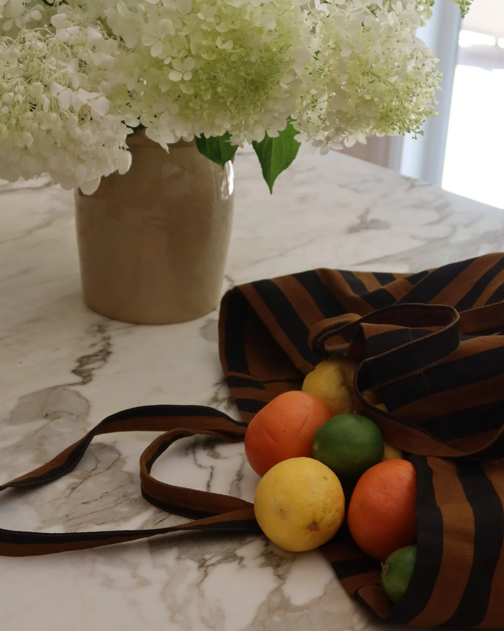 COFFEE & BLACK STRIPED TOTE BAG - Image 5