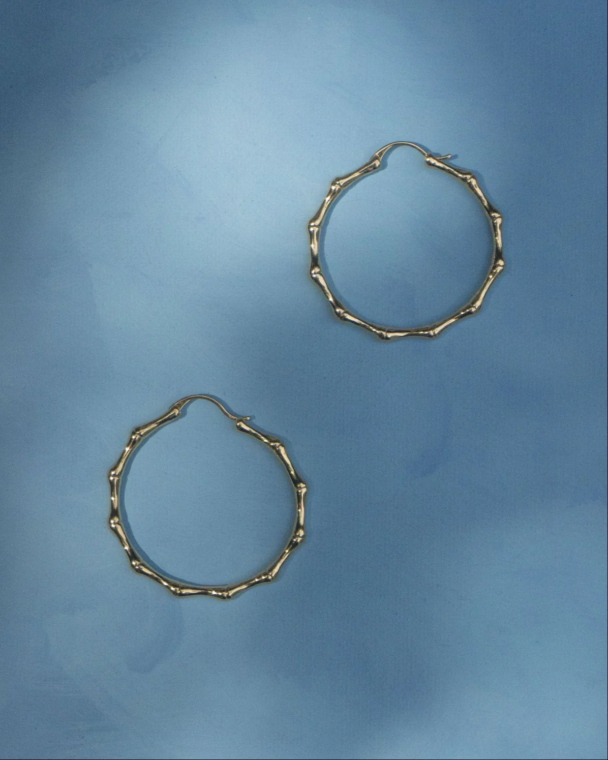 CORALIE OVERSIZED BAMBOO GOLD HOOPS - Image 6