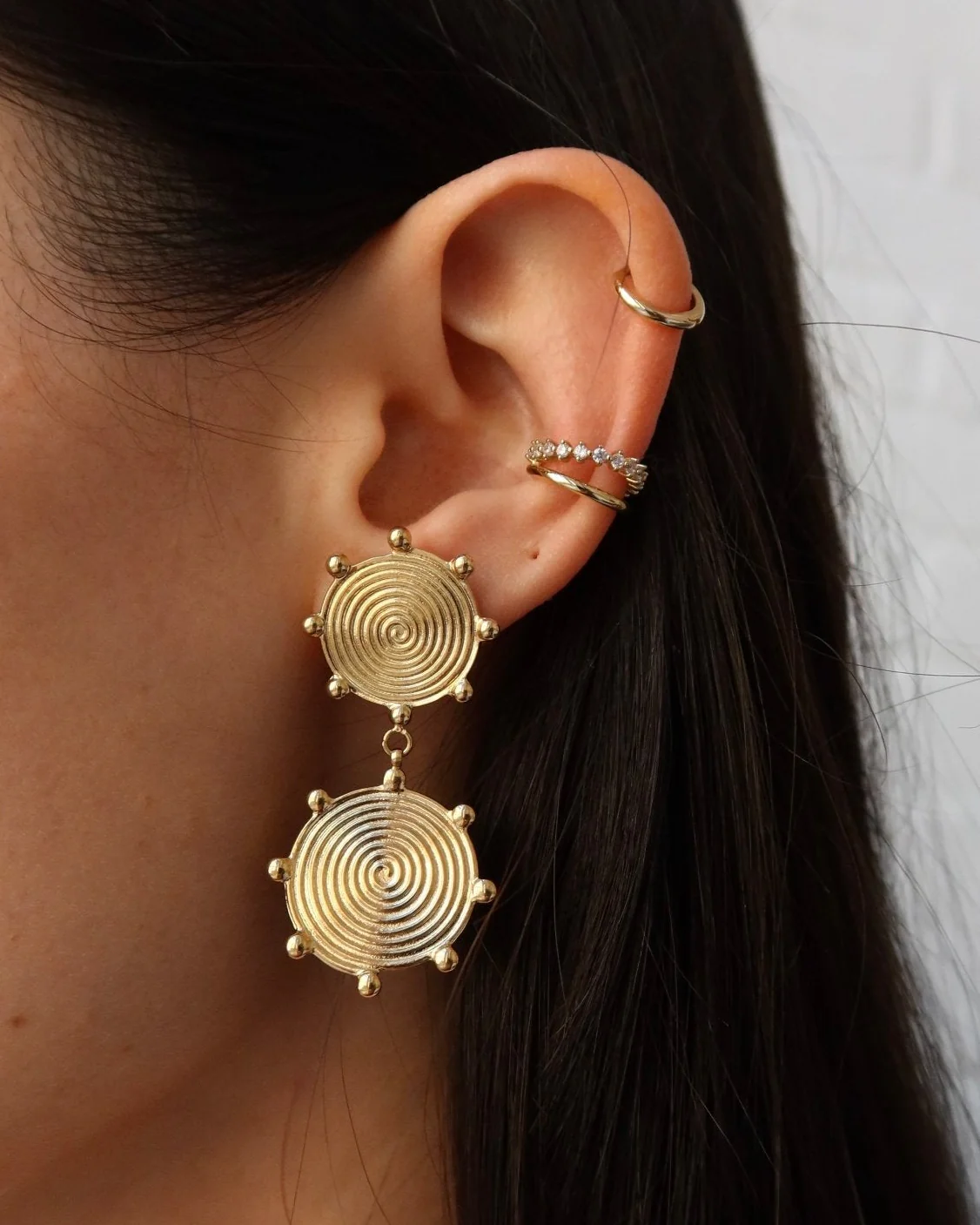 GIA SPIRAL SUN STATEMENT EARRINGS - Image 3