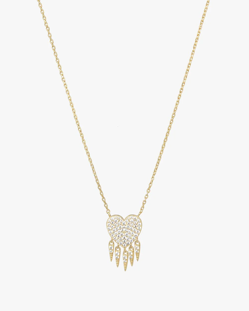 FLORENCE PAVÉ HEART SHAKER NECKLACE - Image 9