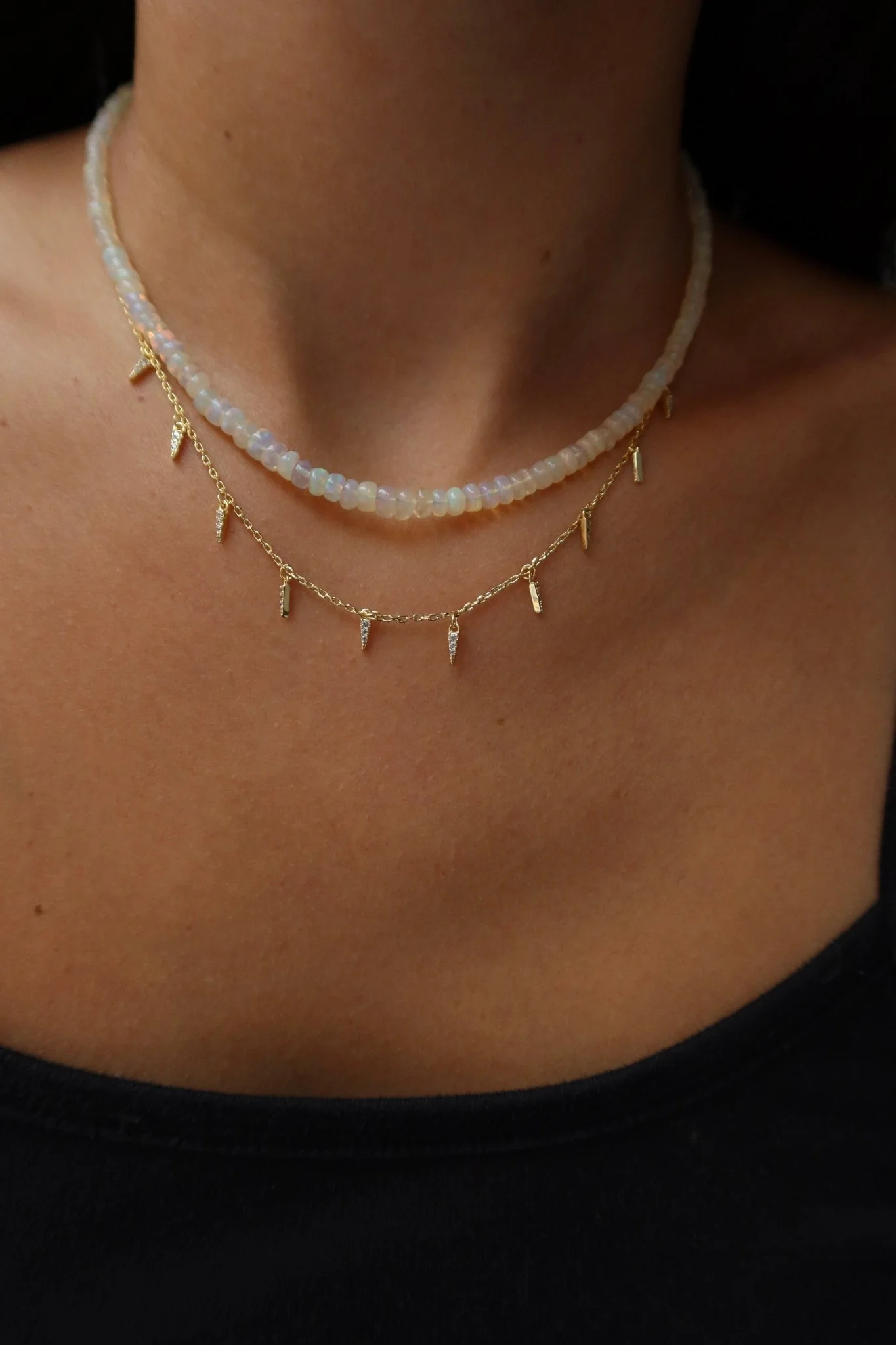 FRANKIE CZ SPIKE SHAKER NECKLACE - Image 4