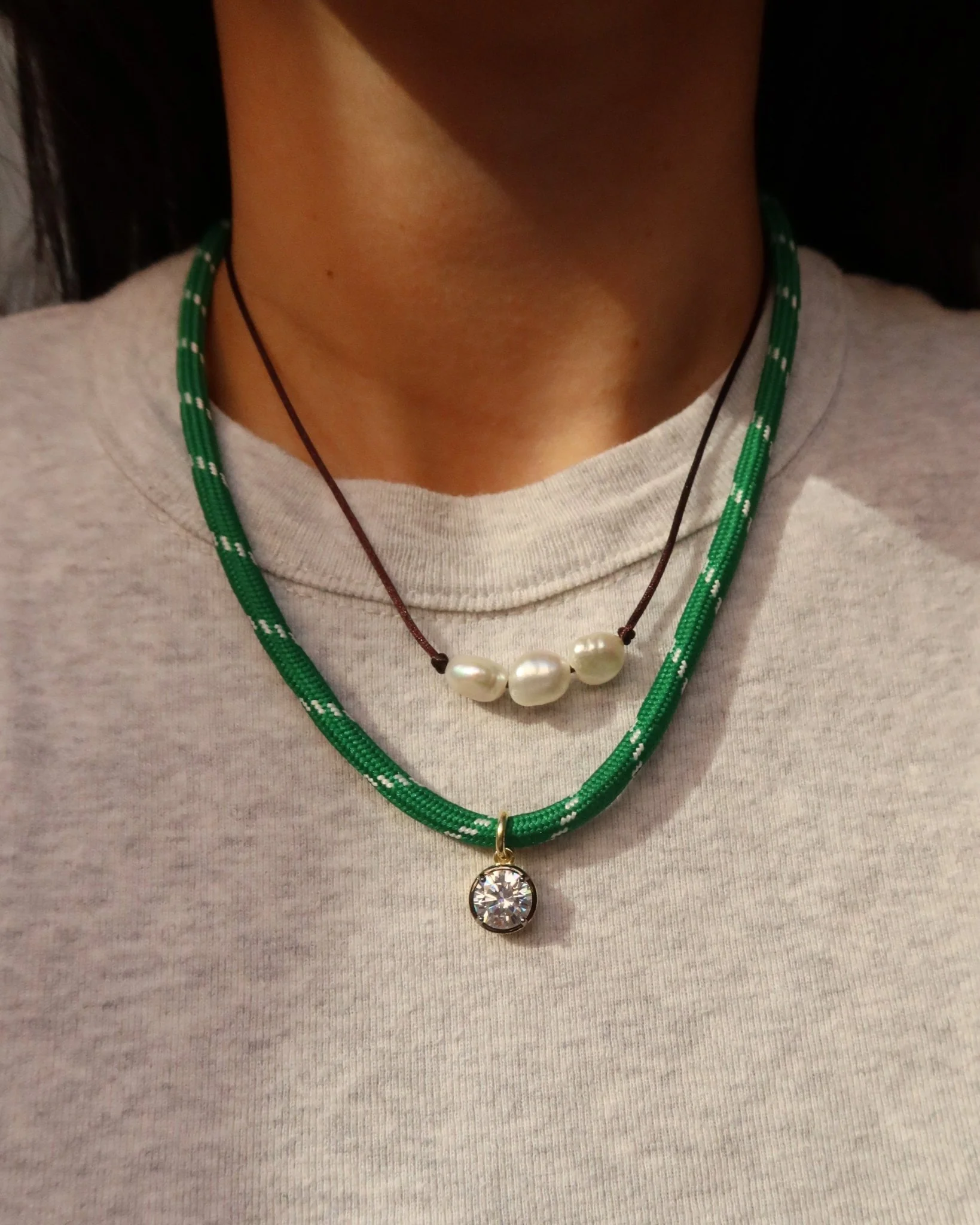 Tai Freshwater Pearl Trio on Silk Cord - Image 6