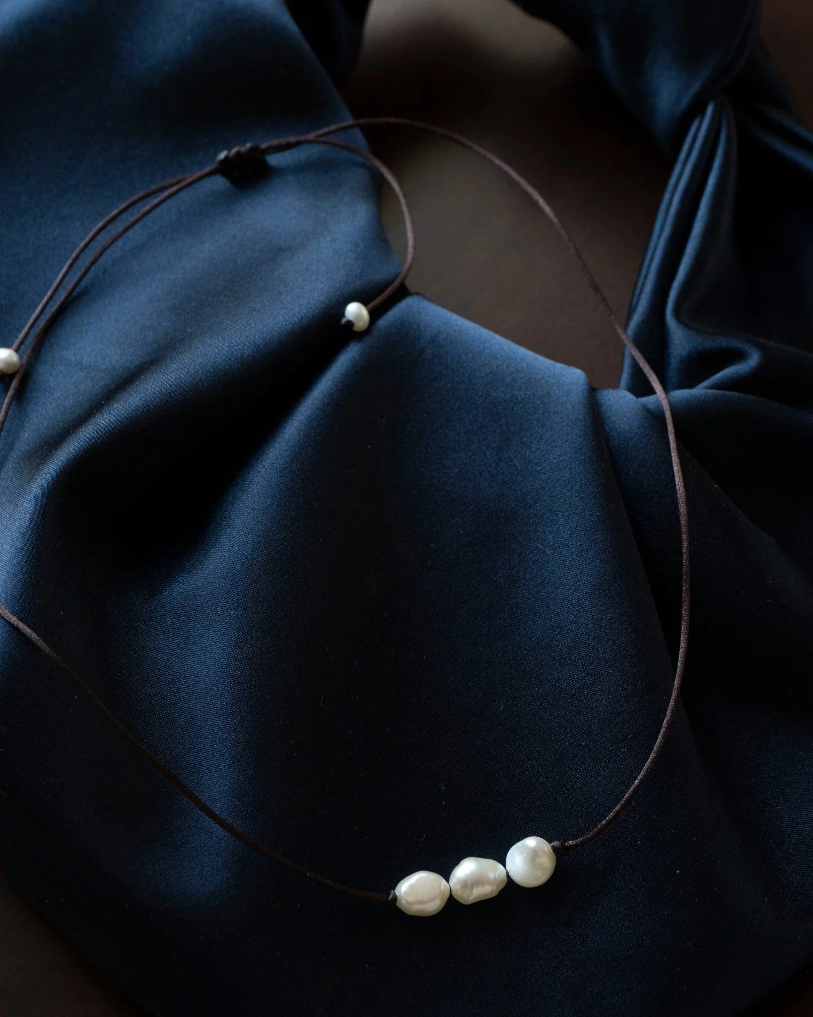 Tai Freshwater Pearl Trio on Silk Cord - Image 7