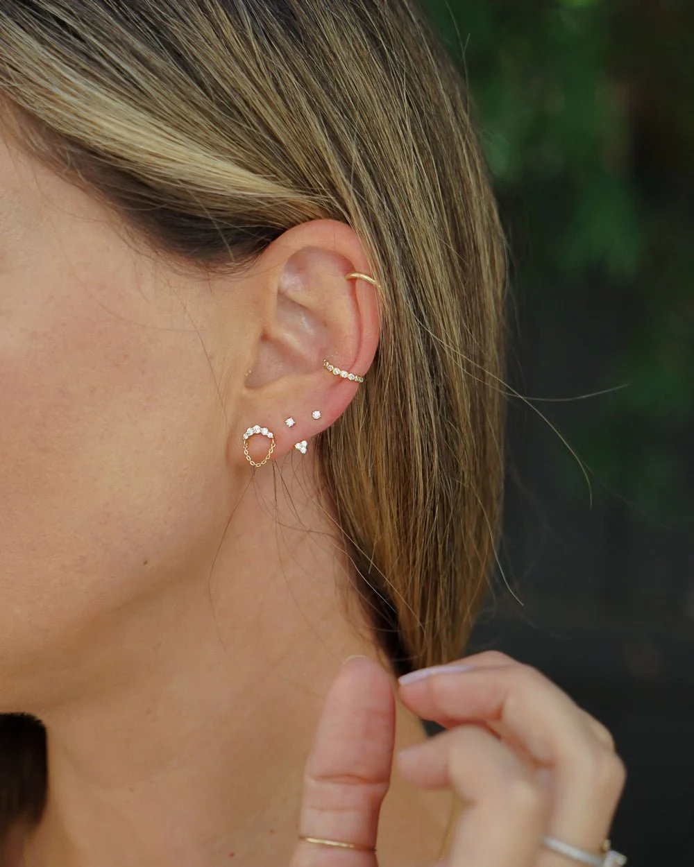 GWEN CURVE SPARKLE CHAIN DROP STUDS - Image 8