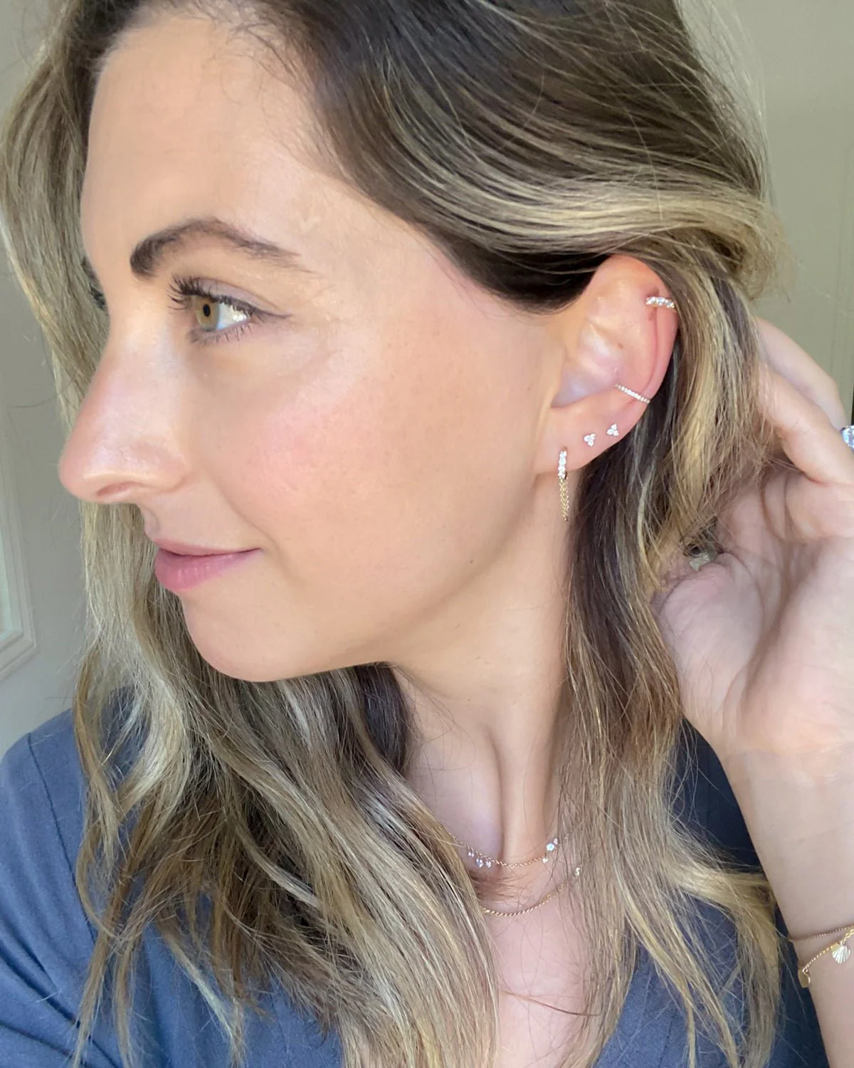 HAWTHORNE DIAMOND TRIO STUDS - Image 6