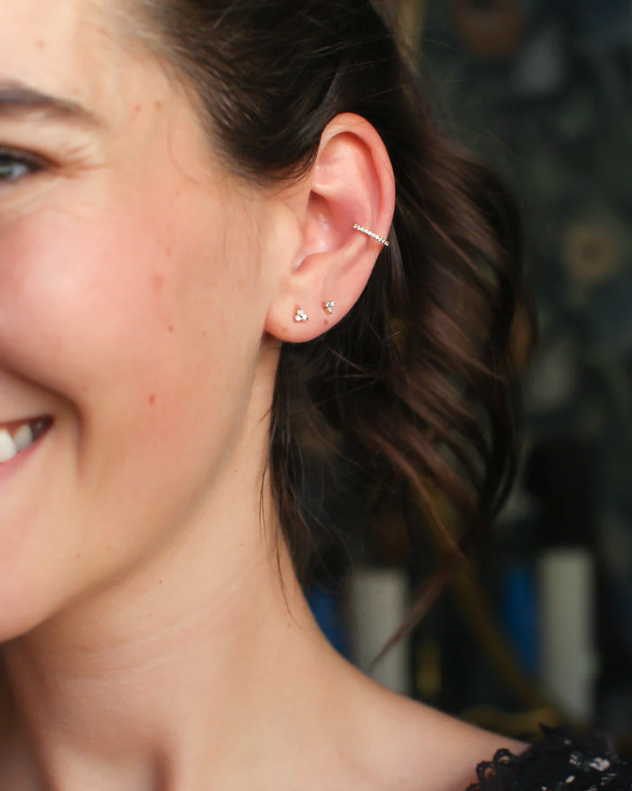 HAWTHORNE DIAMOND TRIO STUDS - Image 9