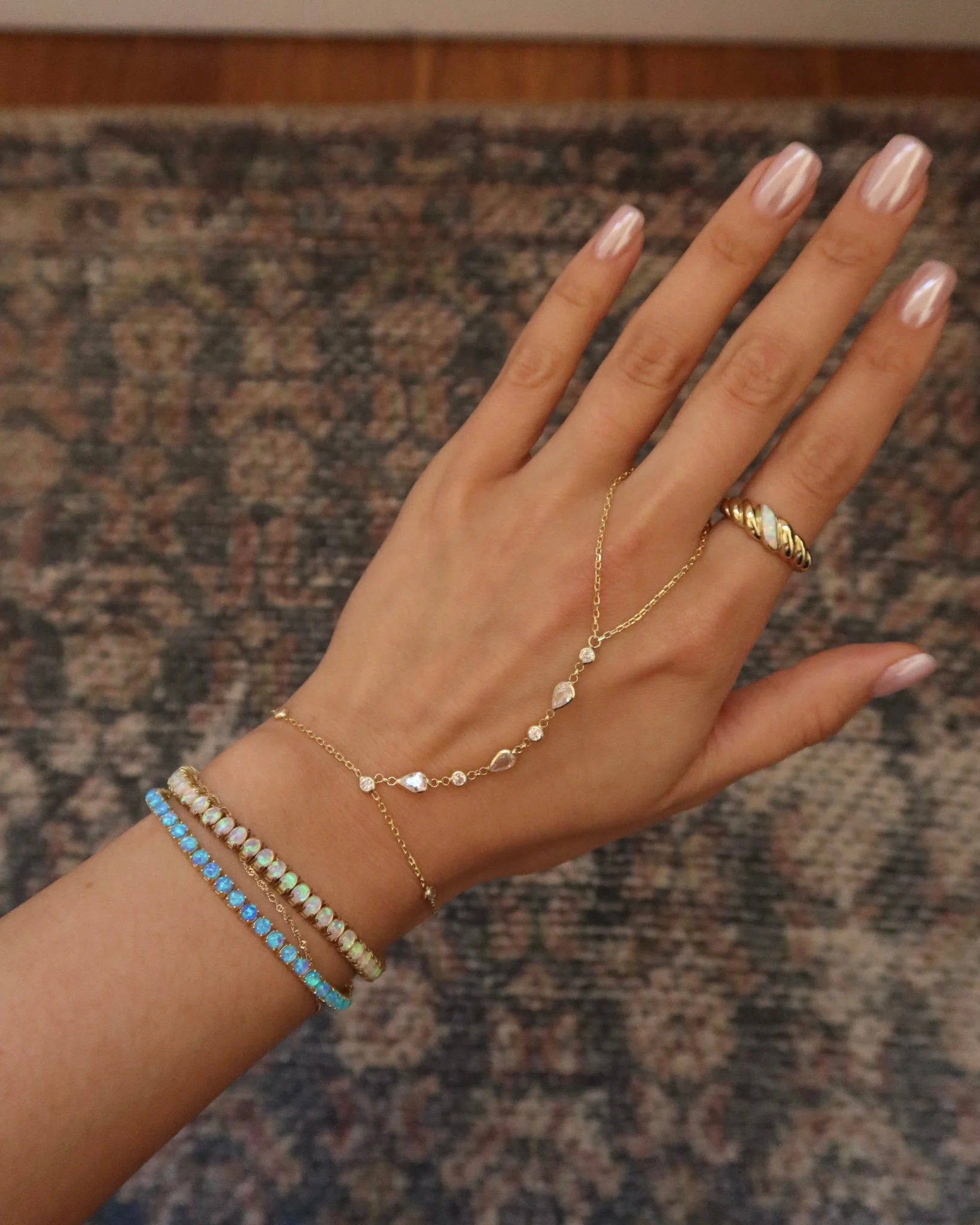 JESSE OPAL INSET CROISSANT RING - Image 3