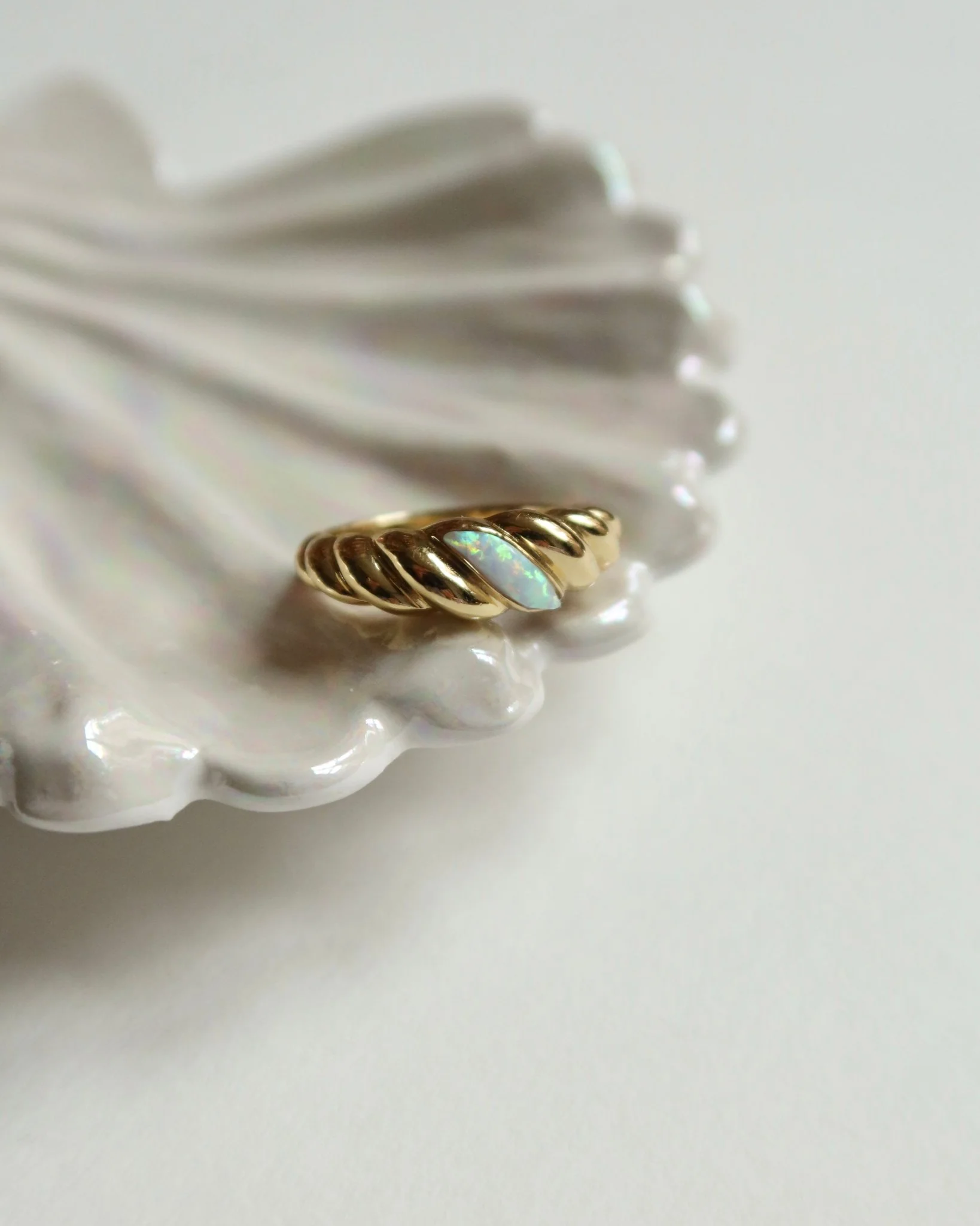 JESSE OPAL INSET CROISSANT RING - Image 4