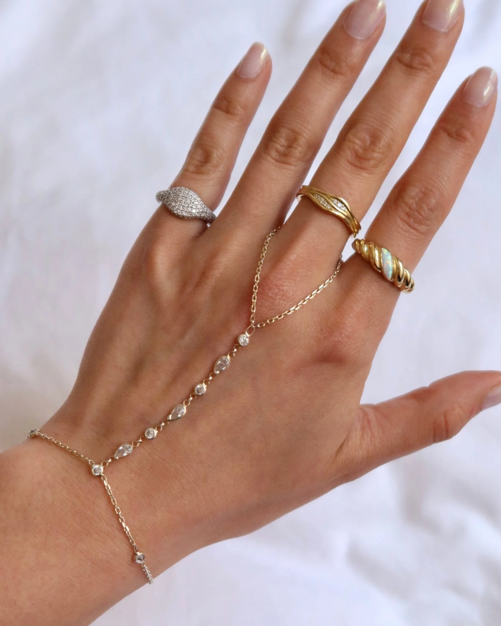 JESSE OPAL INSET CROISSANT RING - Image 5
