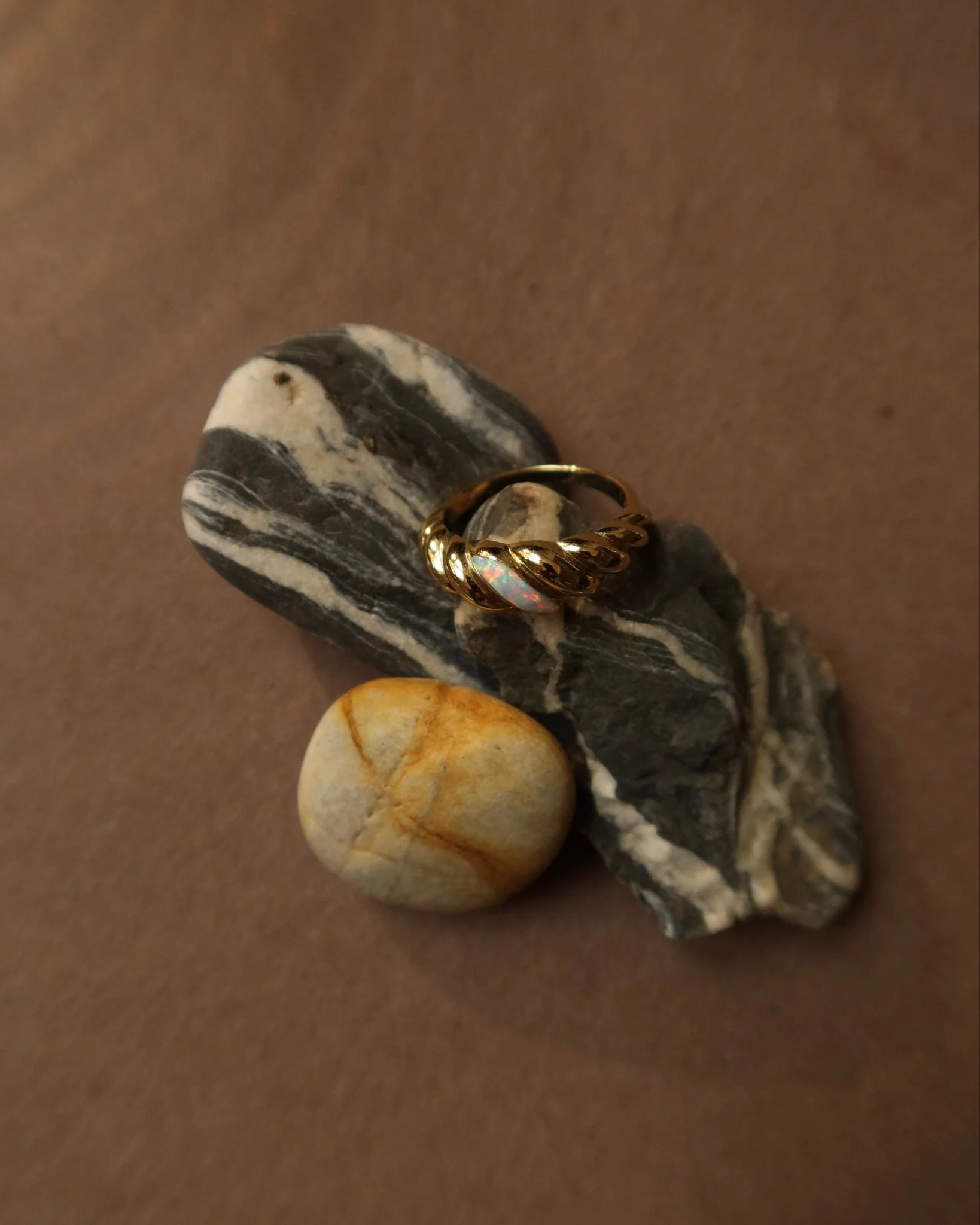 JESSE OPAL INSET CROISSANT RING - Image 6