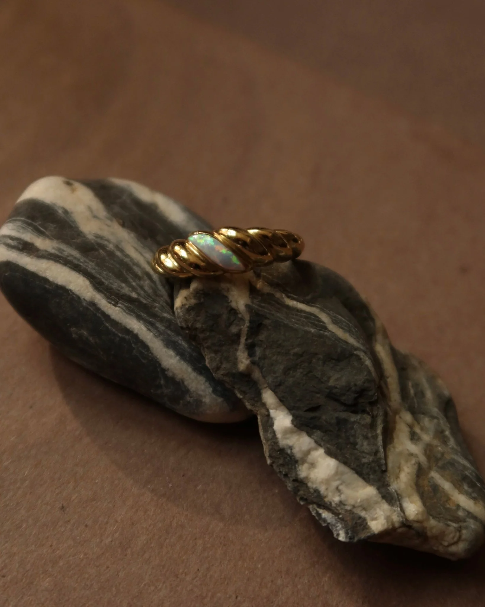 JESSE OPAL INSET CROISSANT RING - Image 8