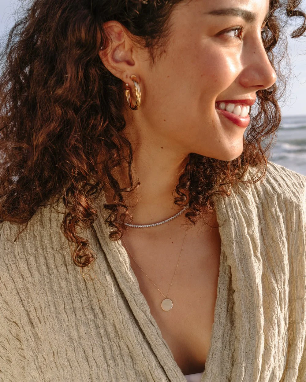 SICILY DIAMOND DISC NECKLACE - Image 3