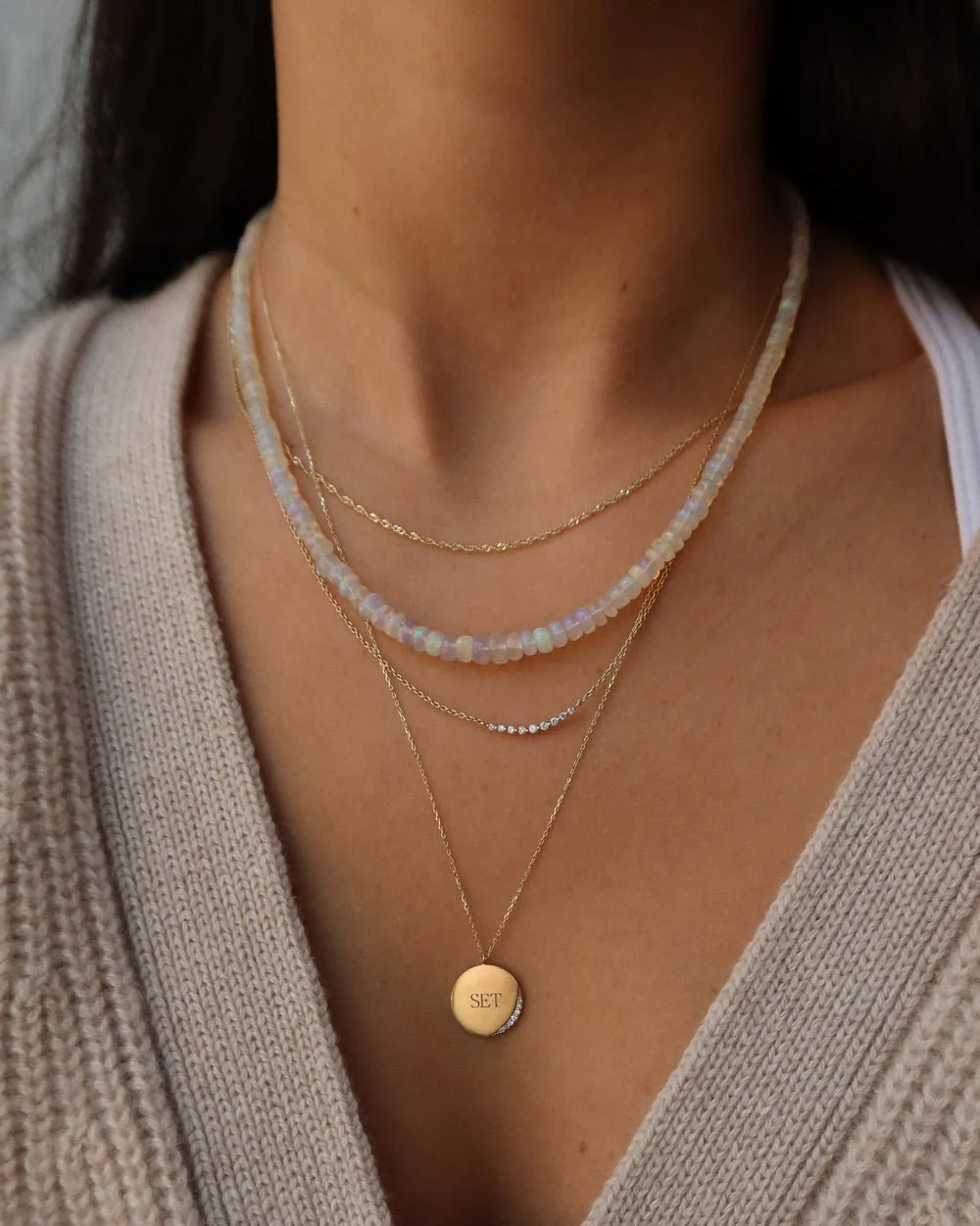 SICILY DIAMOND DISC NECKLACE - Image 4