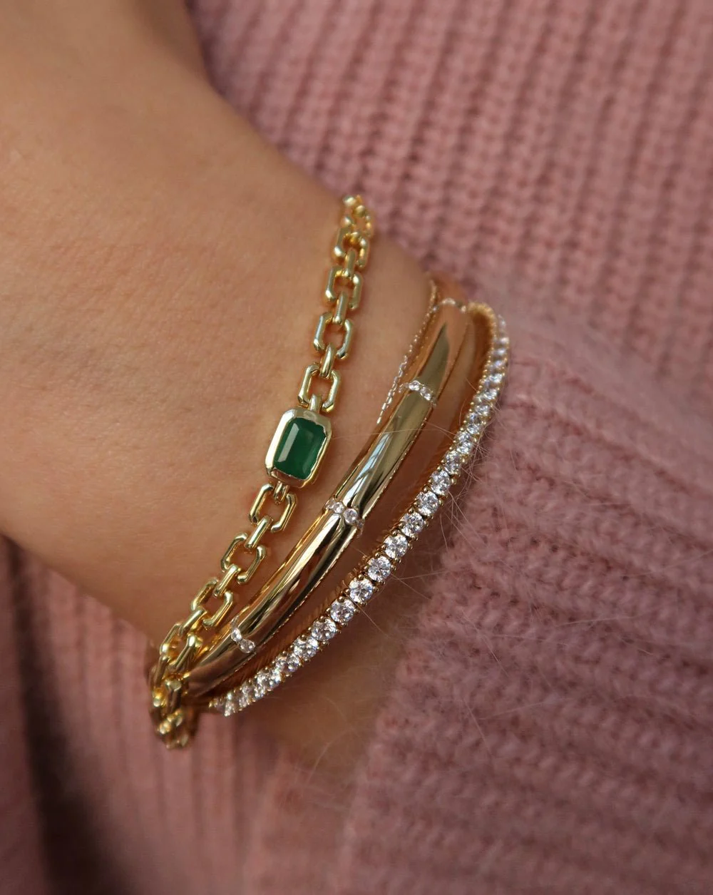 LEANDRA CZ TENNIS BANGLE - Image 4