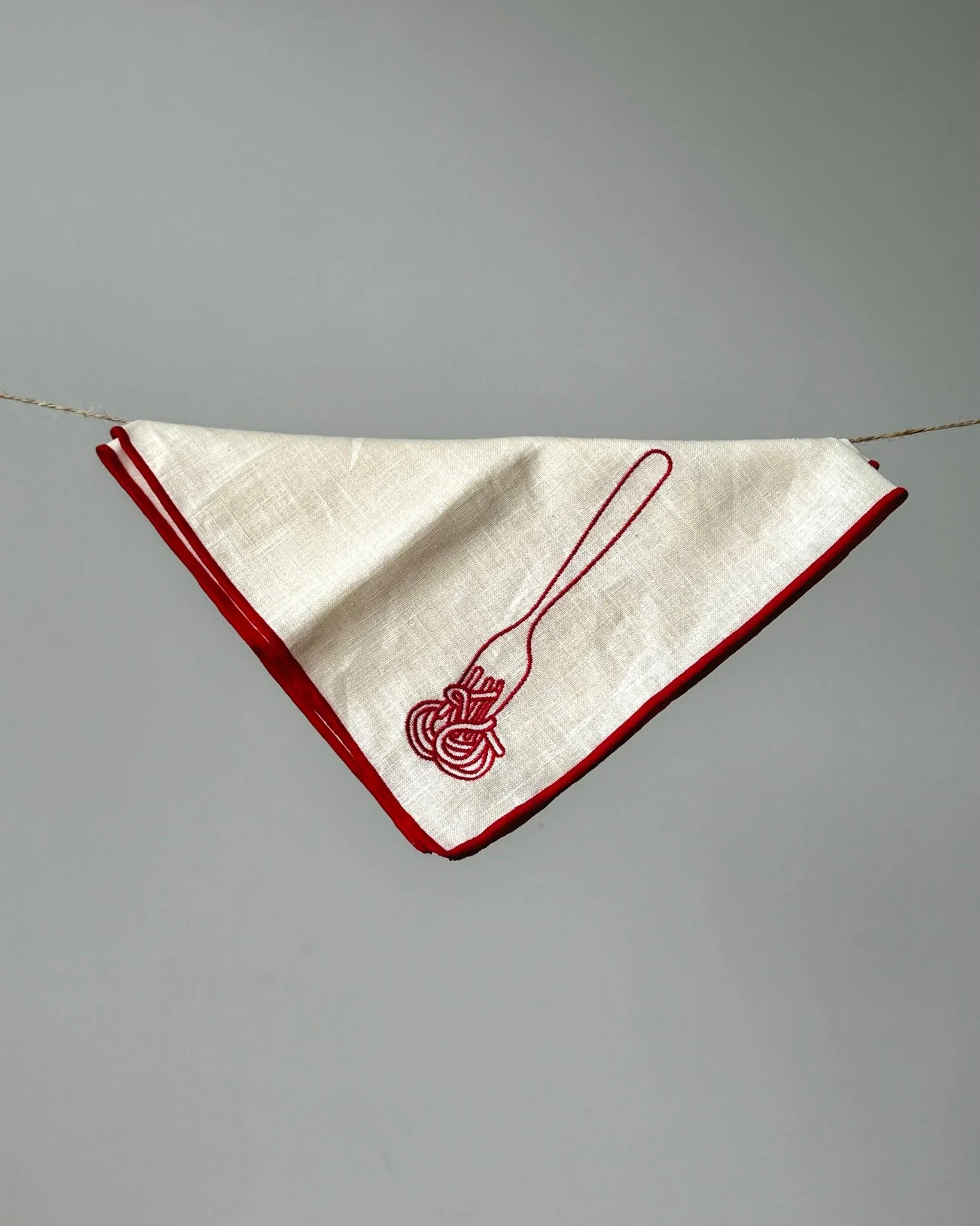 Linen Blend Napkin Spaghetti Embroidery (Set of 2) - Image 3