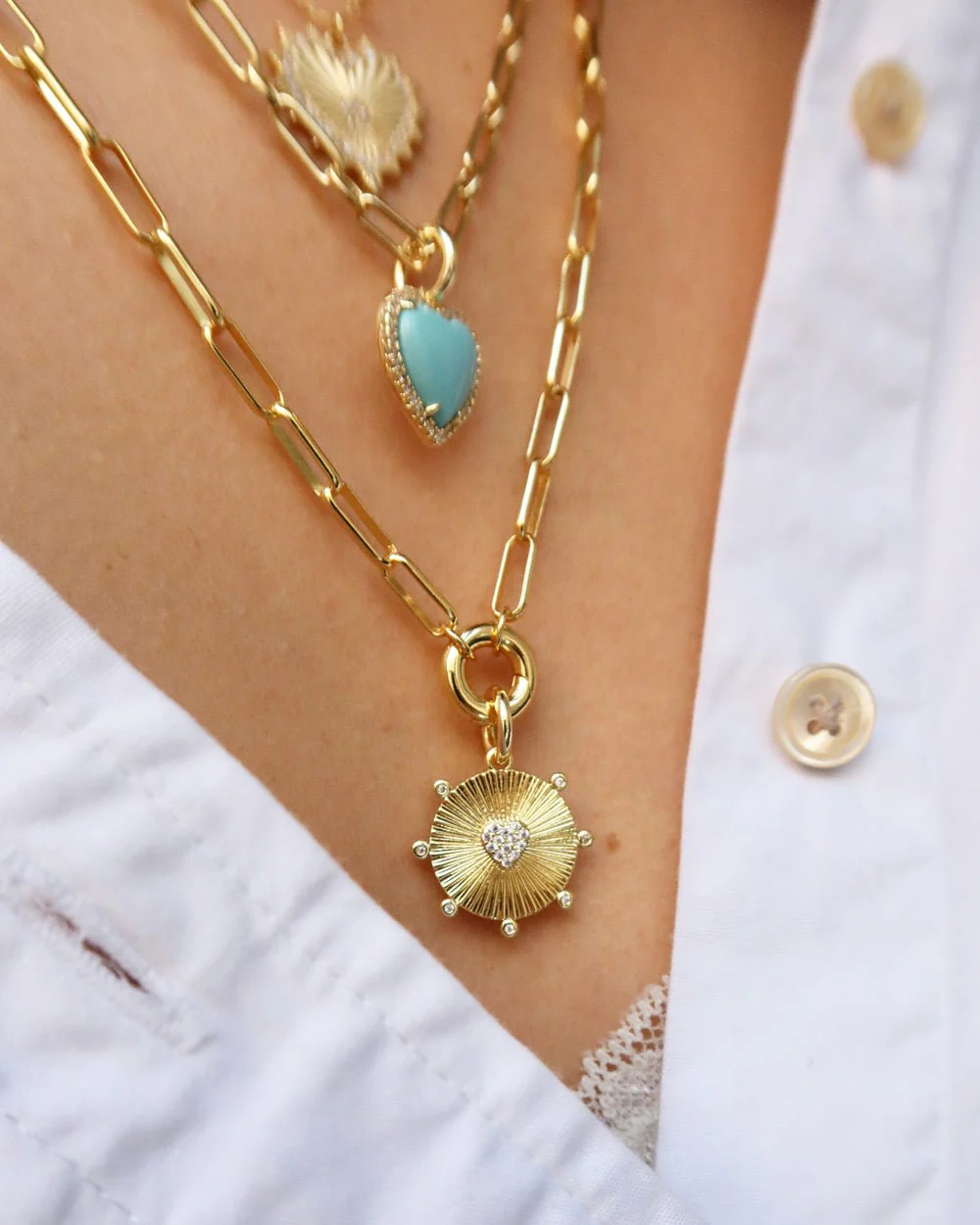 ALEXANDRA LONG PAPERCLIP CHAIN WITH PENDANT - Image 10