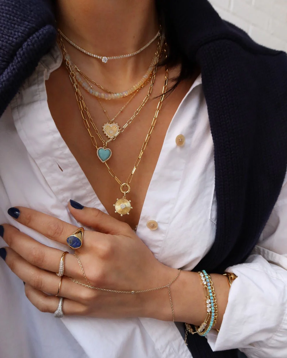 ALEXANDRA LONG PAPERCLIP CHAIN WITH PENDANT - Image 7