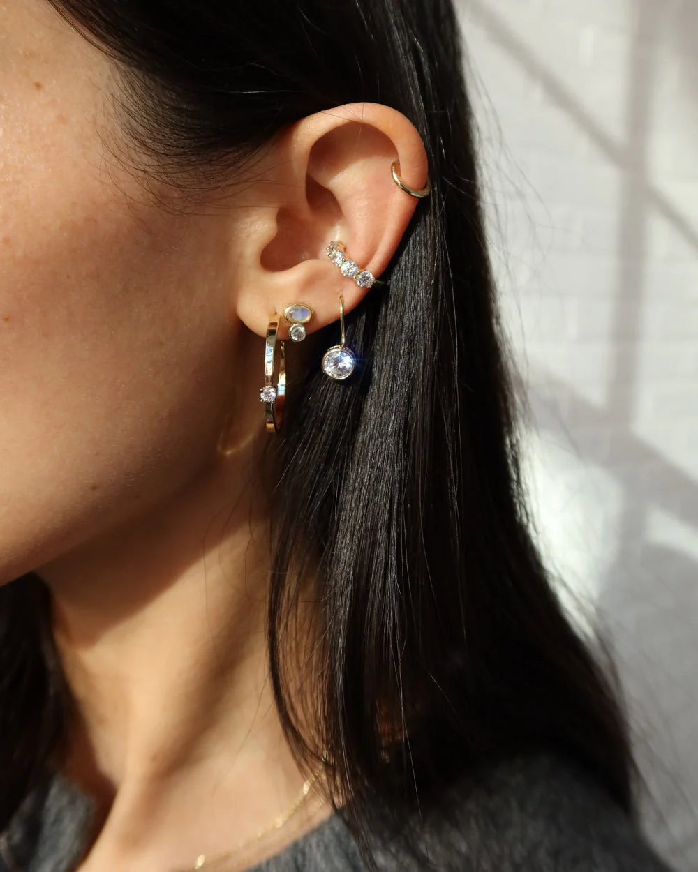 MAURA BEZEL SPARKLE DROP EARRINGS - Image 10