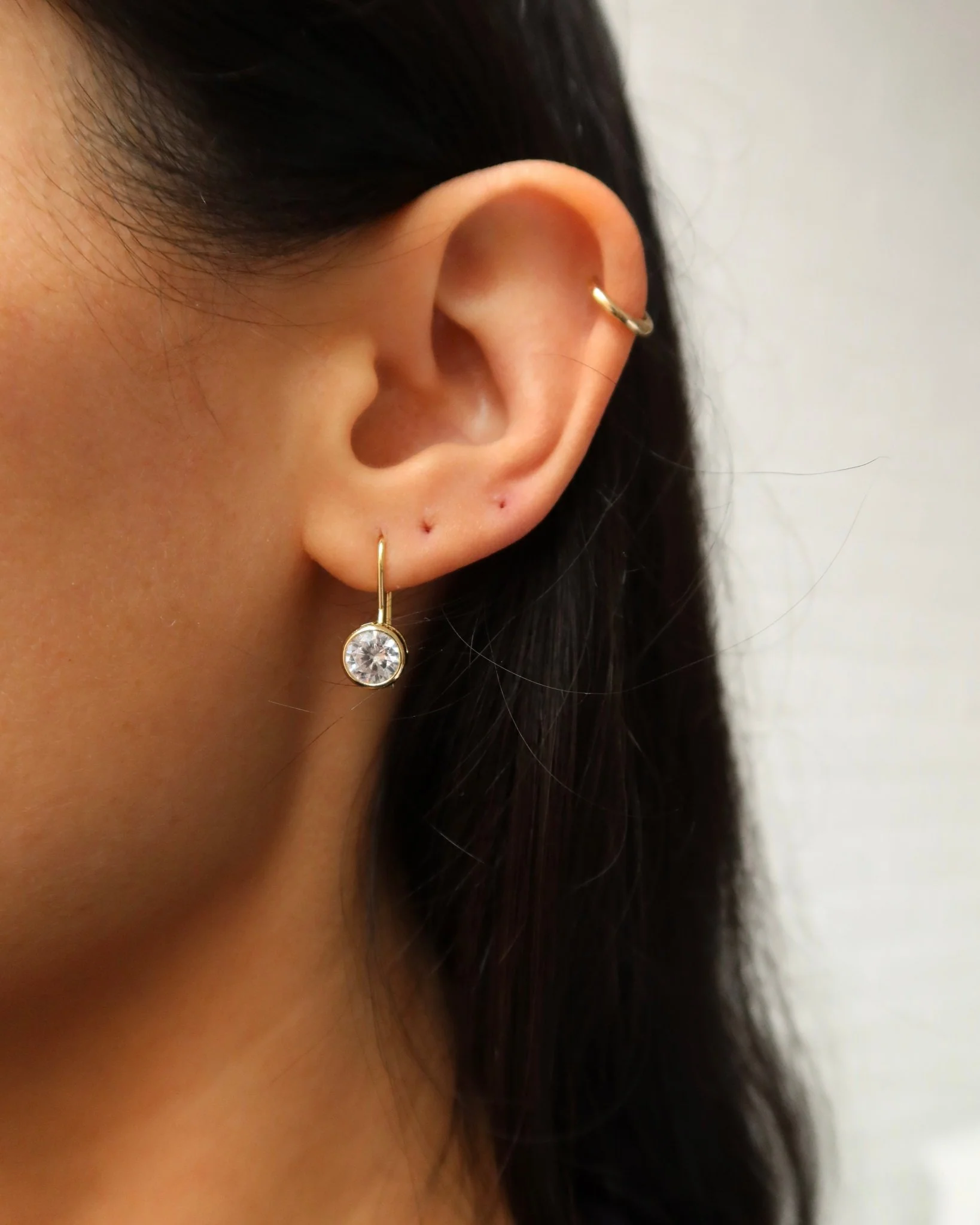 MAURA BEZEL SPARKLE DROP EARRINGS - Image 2