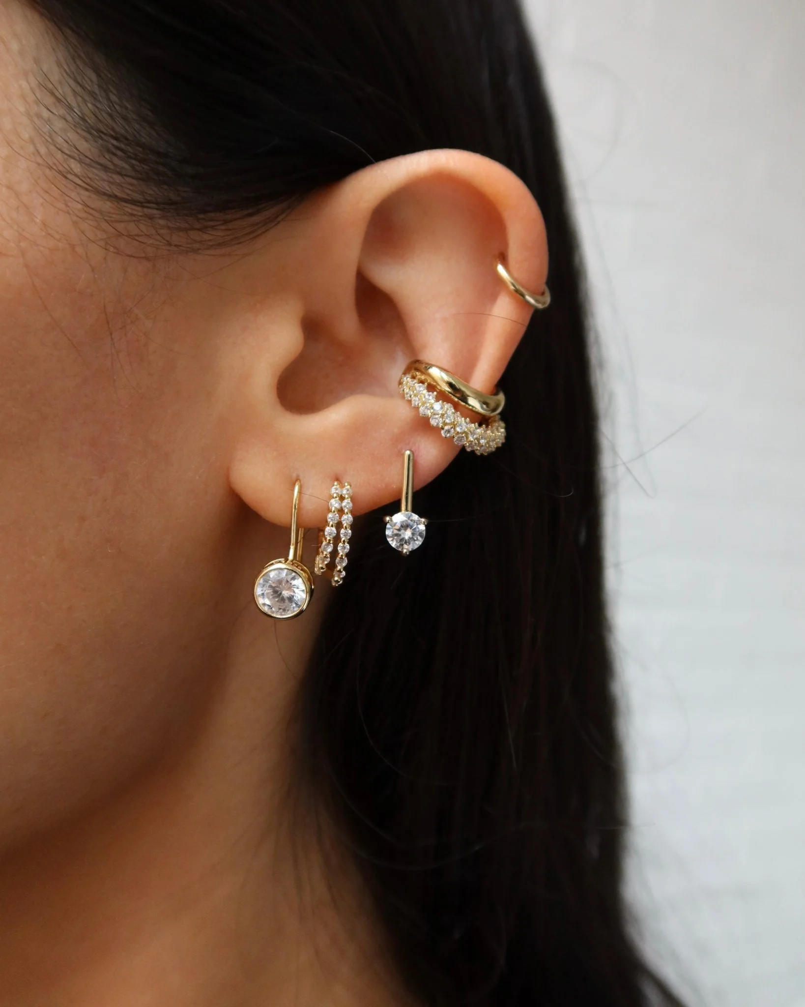 MAURA BEZEL SPARKLE DROP EARRINGS - Image 3