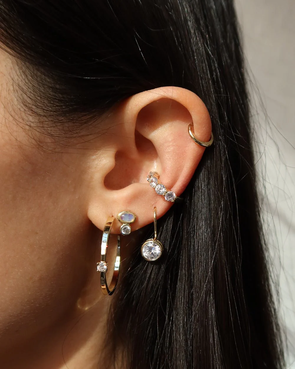 MAURA BEZEL SPARKLE DROP EARRINGS - Image 5
