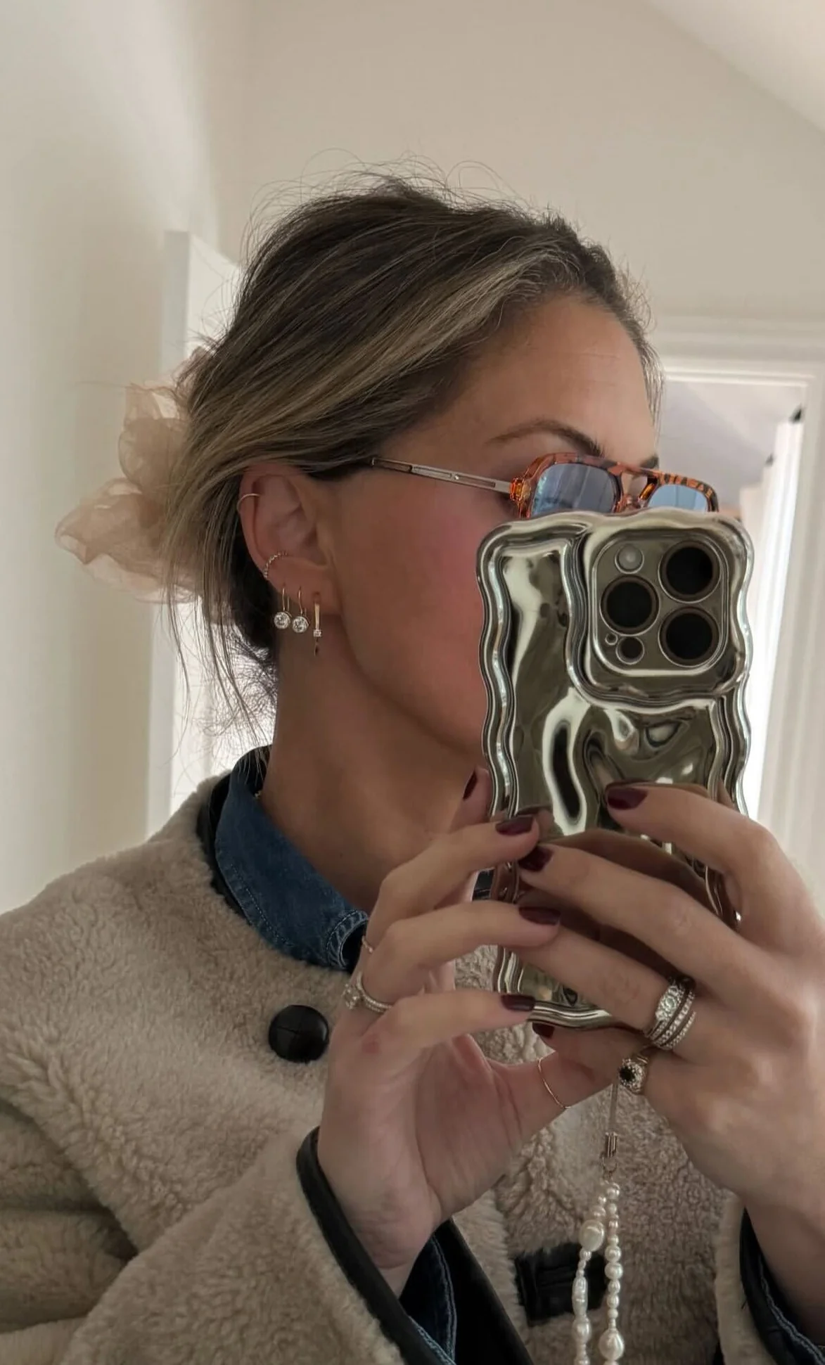 MAURA BEZEL SPARKLE DROP EARRINGS - Image 6