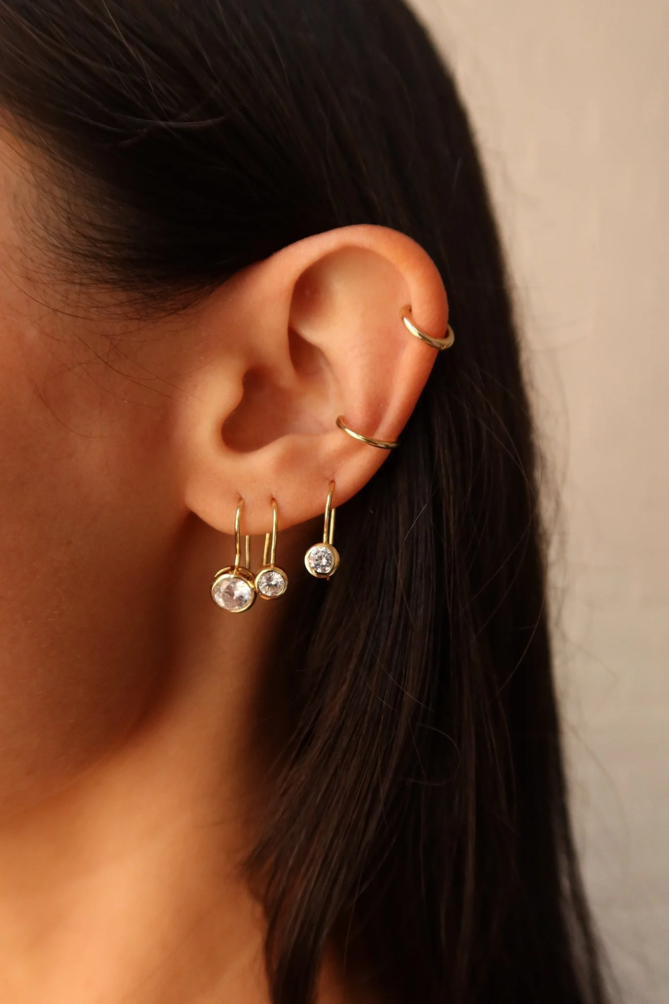 MAURA BEZEL SPARKLE DROP EARRINGS - Image 7