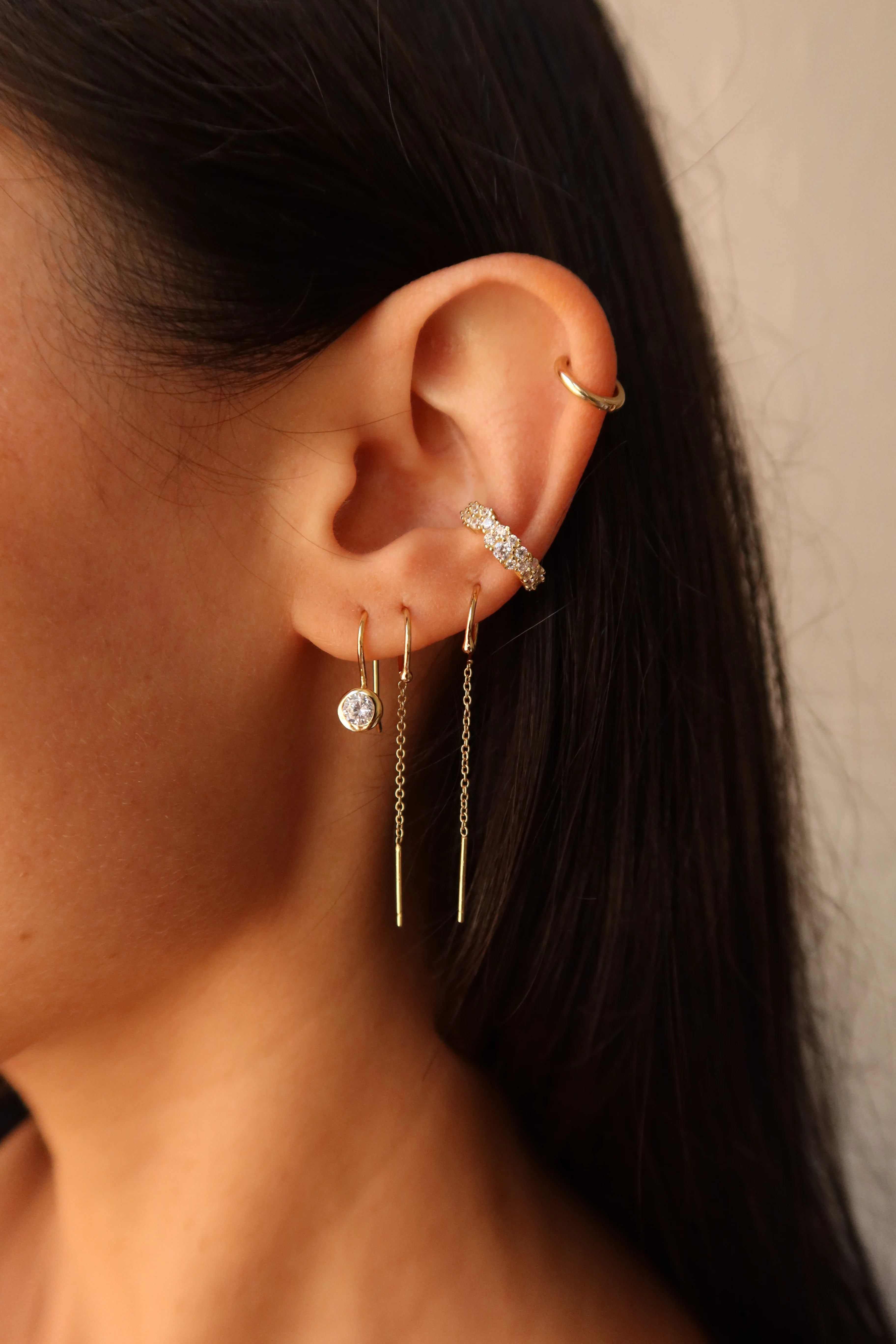 MAURA BEZEL SPARKLE DROP EARRINGS - Image 9
