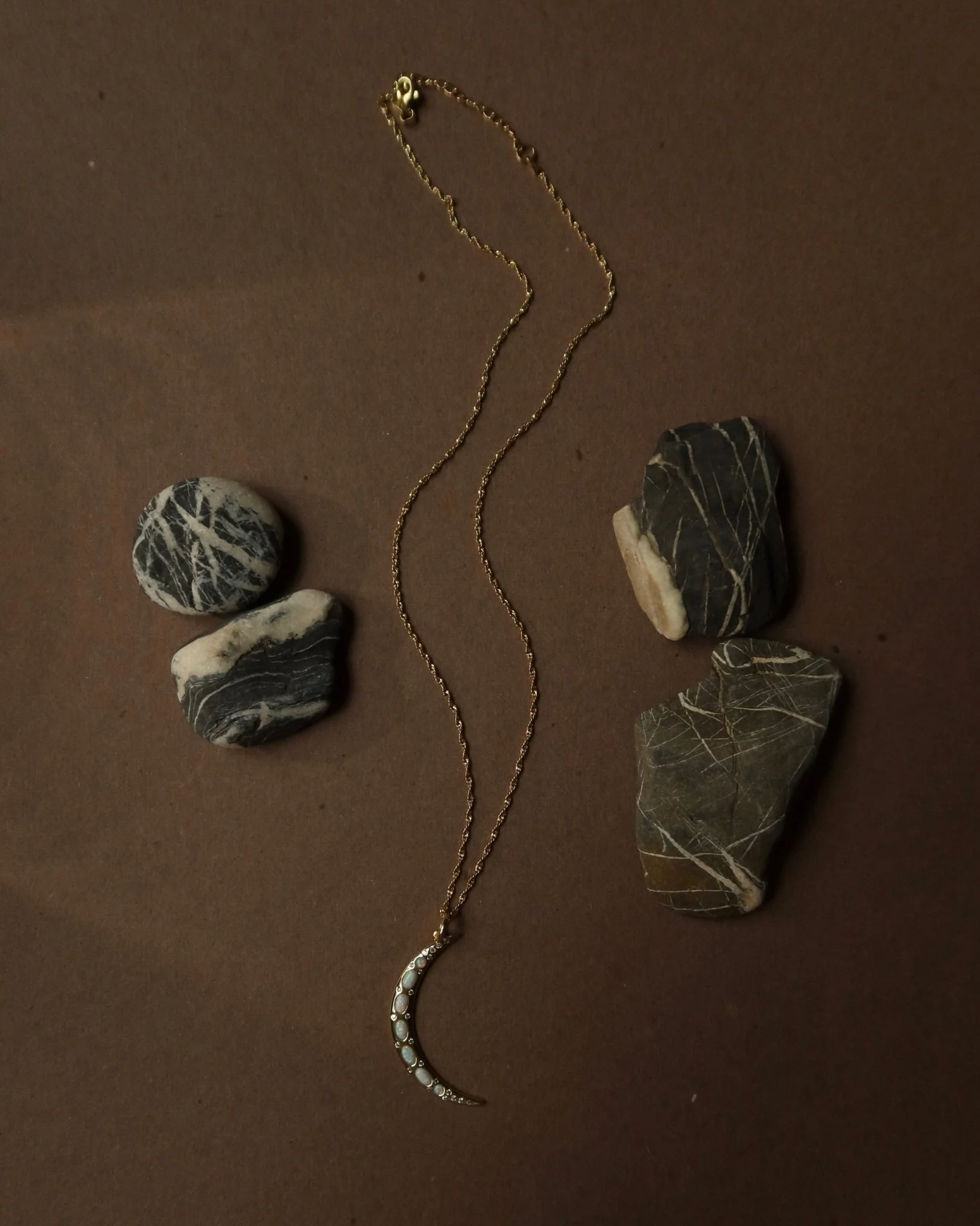 SELENE OPAL MOON CHARM NECKLACE - Image 10